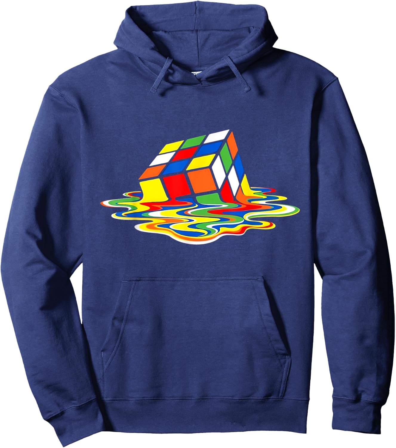 Melting Rubik's Cube , black Hoodie - Hoodie | Navy