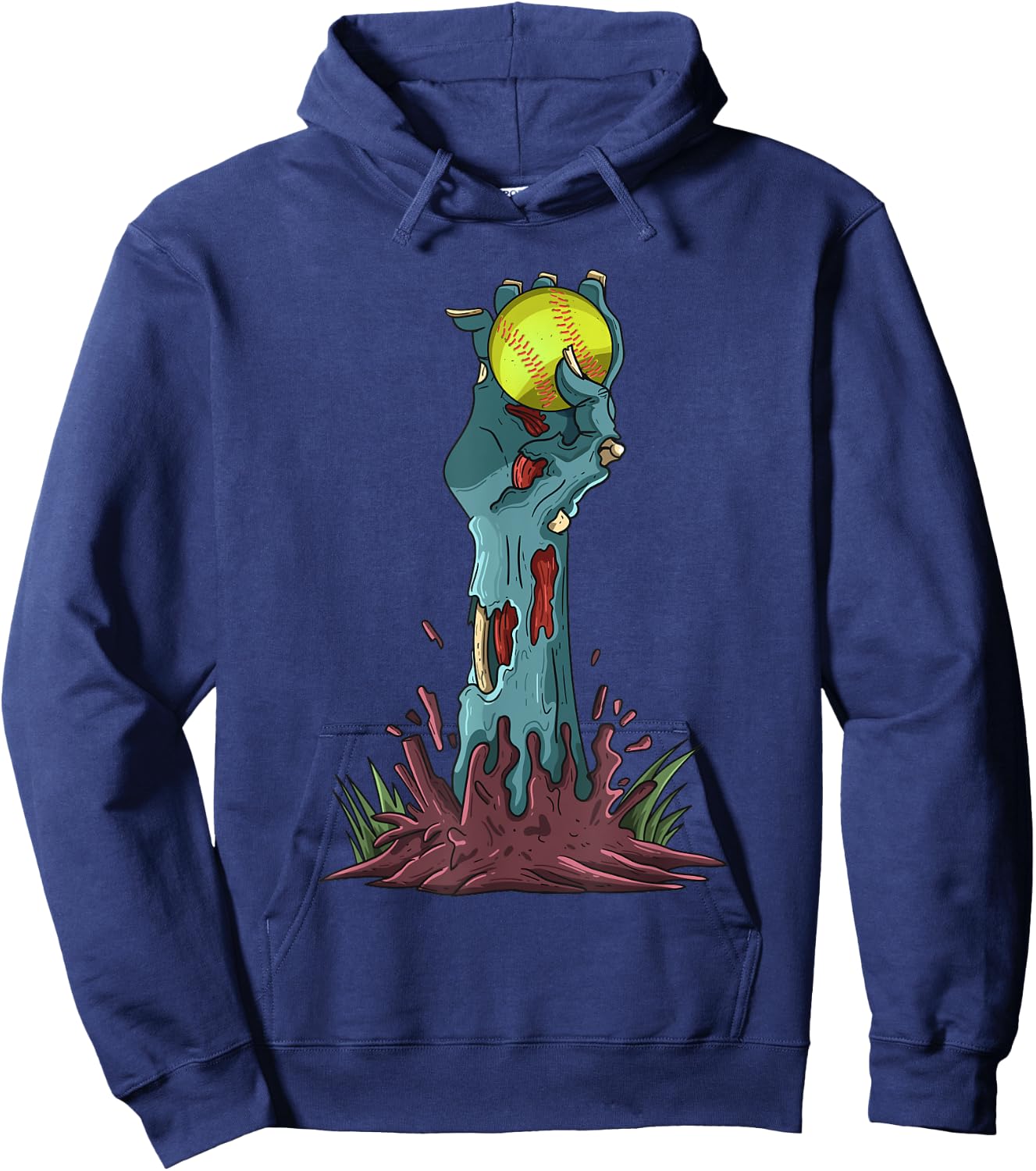 Zombie Hands Softball Funny Halloween Horror Scary Outfit Hoodie - Hoodie | Navy