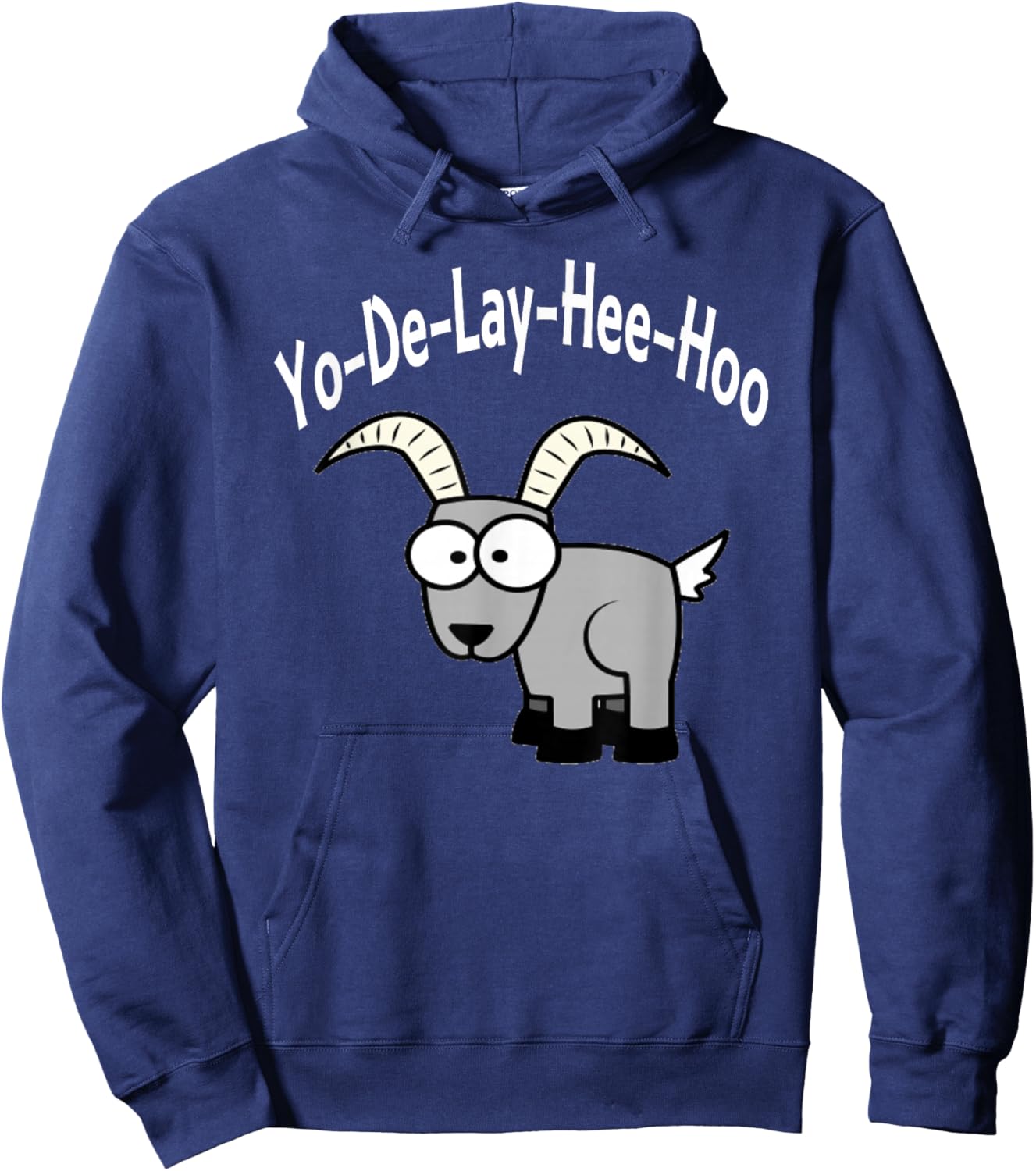 Yo-De-Lay-Hee-Hoo Yodeling Mountain Goat Hoodie - Hoodie | Navy