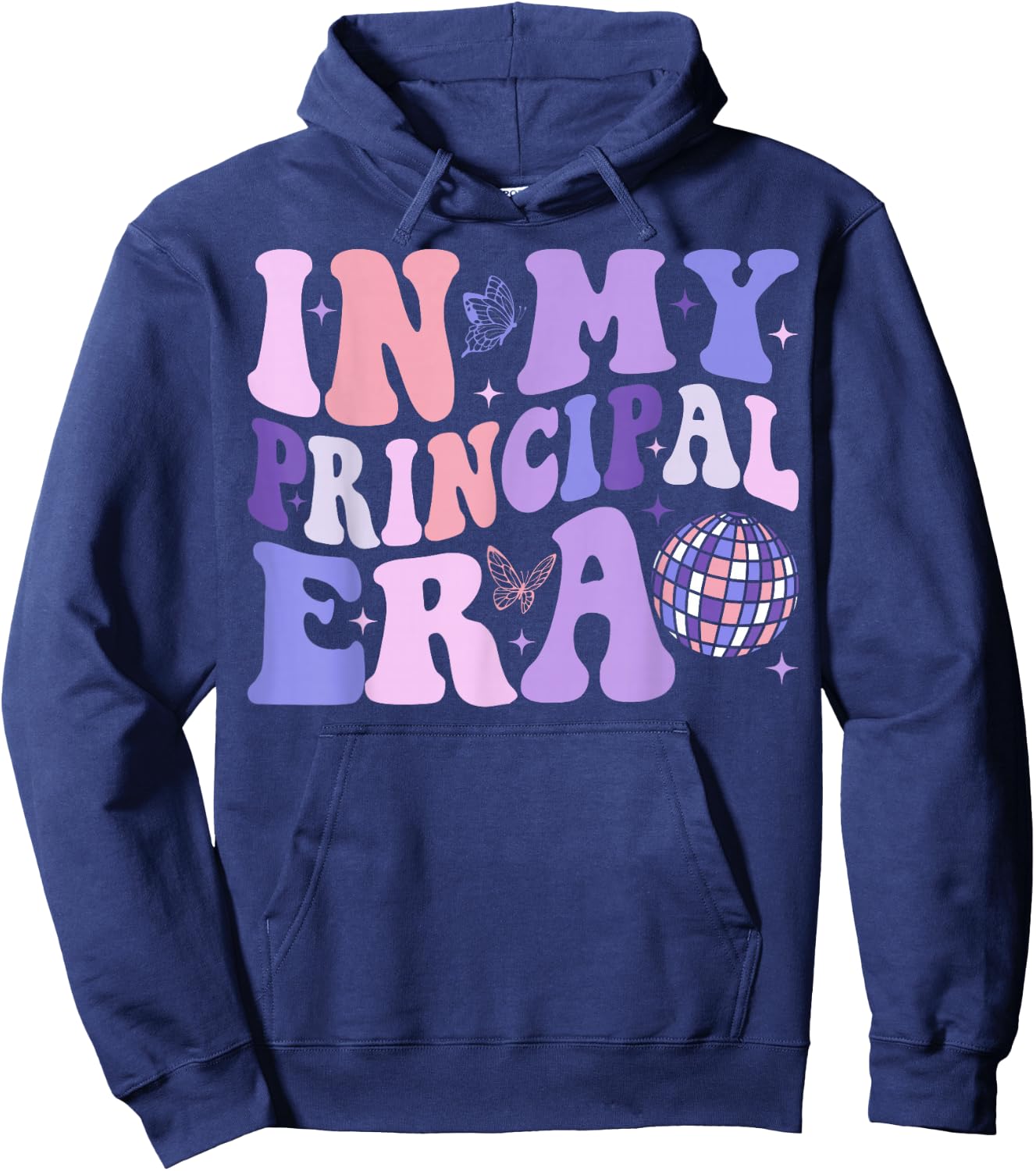 In My Principal Era Groovy School Principal Back To School Hoodie - Hoodie | Navy