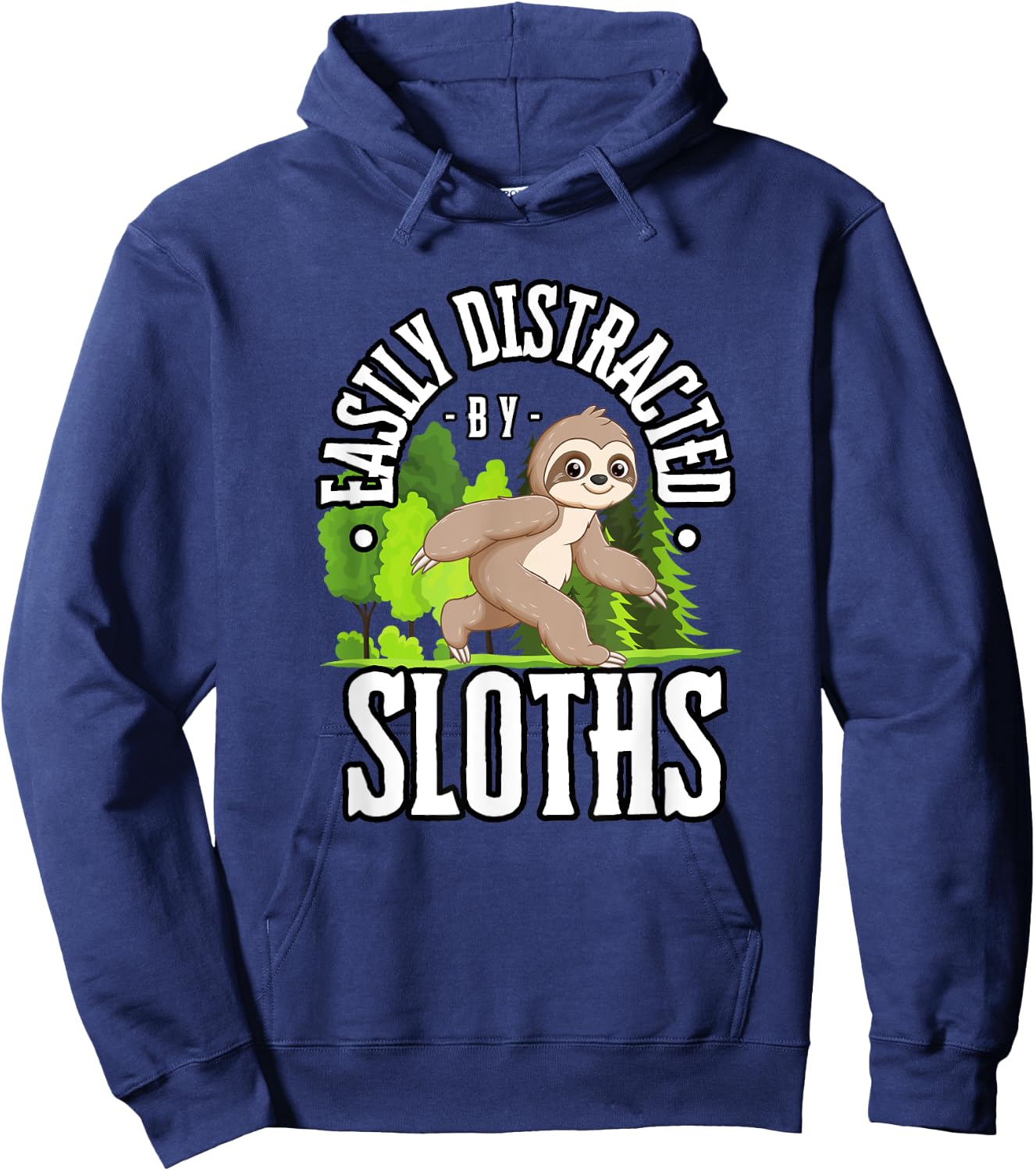 Easily Distracted by Sloths Design Hoodie - Hoodie | Navy