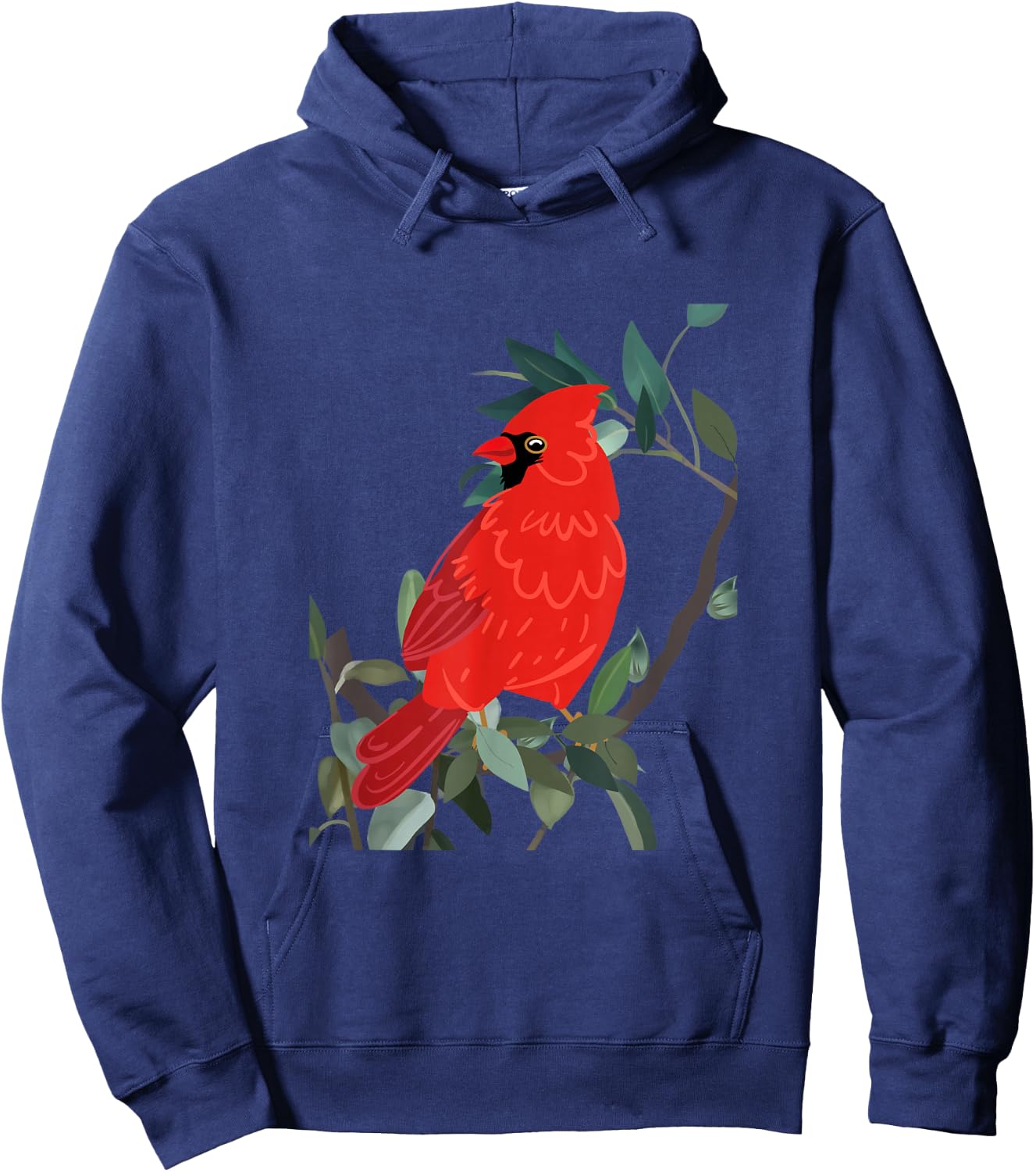 Northern cardinal, Red bird on tree branch Hoodie - Hoodie | Navy