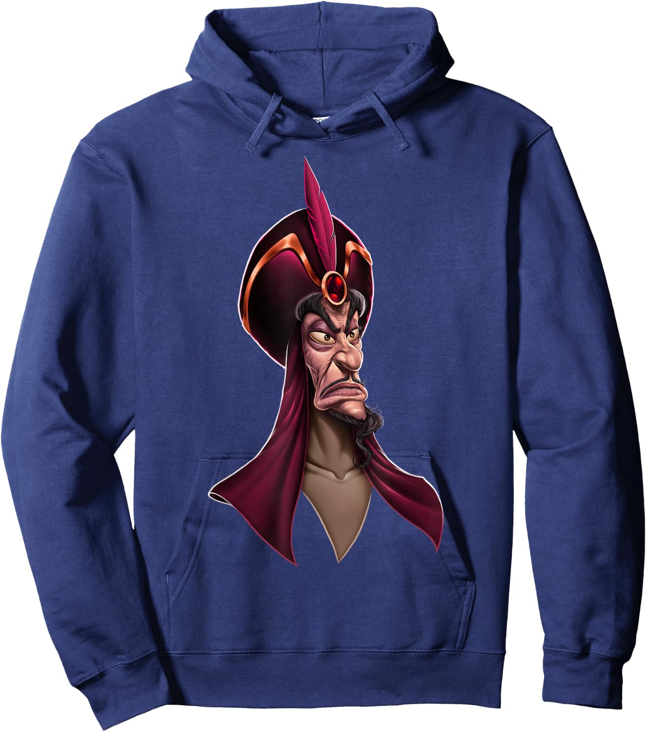 Disney Aladdin Jafar Up Close Portrait Graphic , Black, S Hoodie - Hoodie | Navy