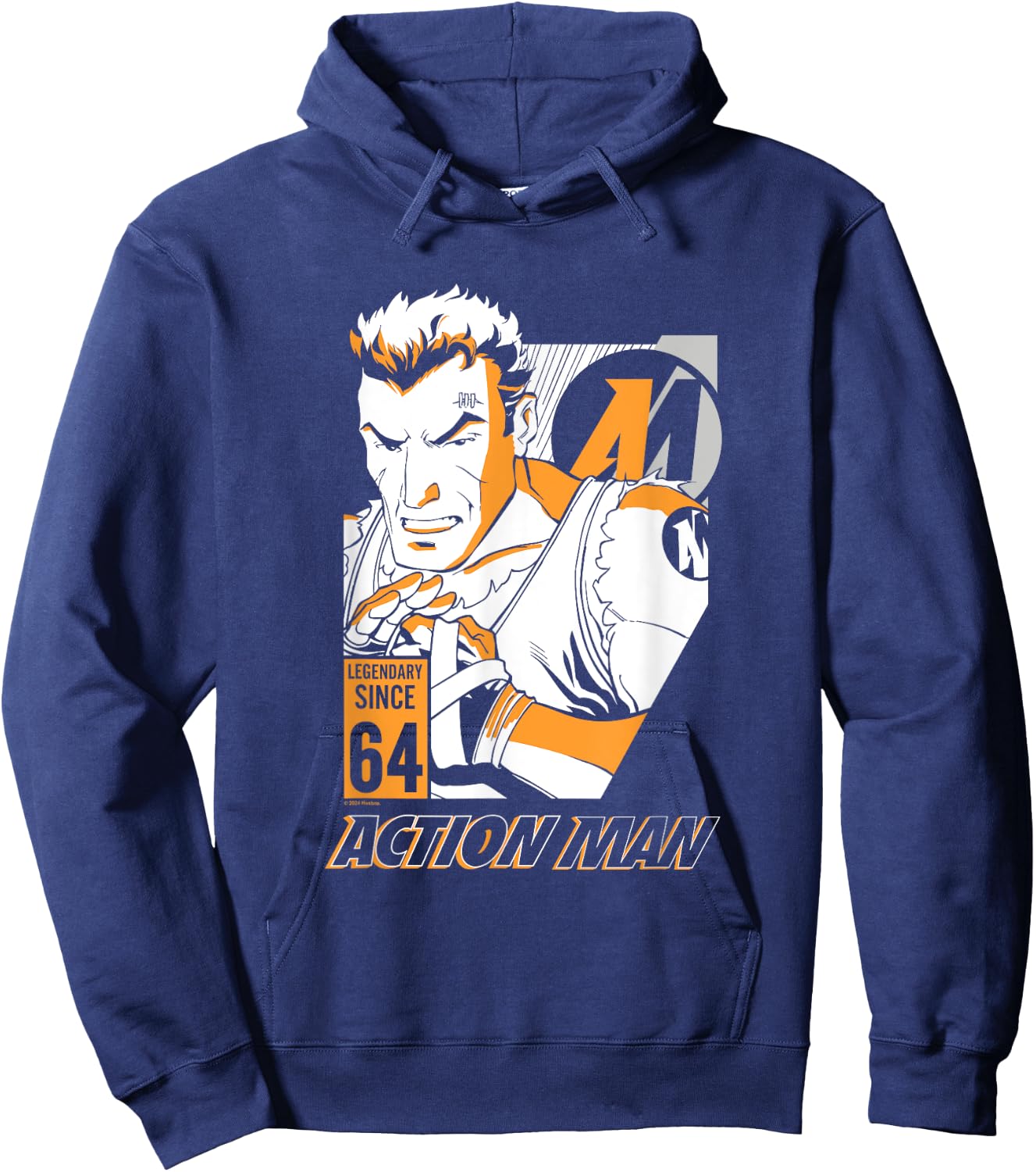 Cartoon Combat Pose Action Man Hoodie - Hoodie | Navy