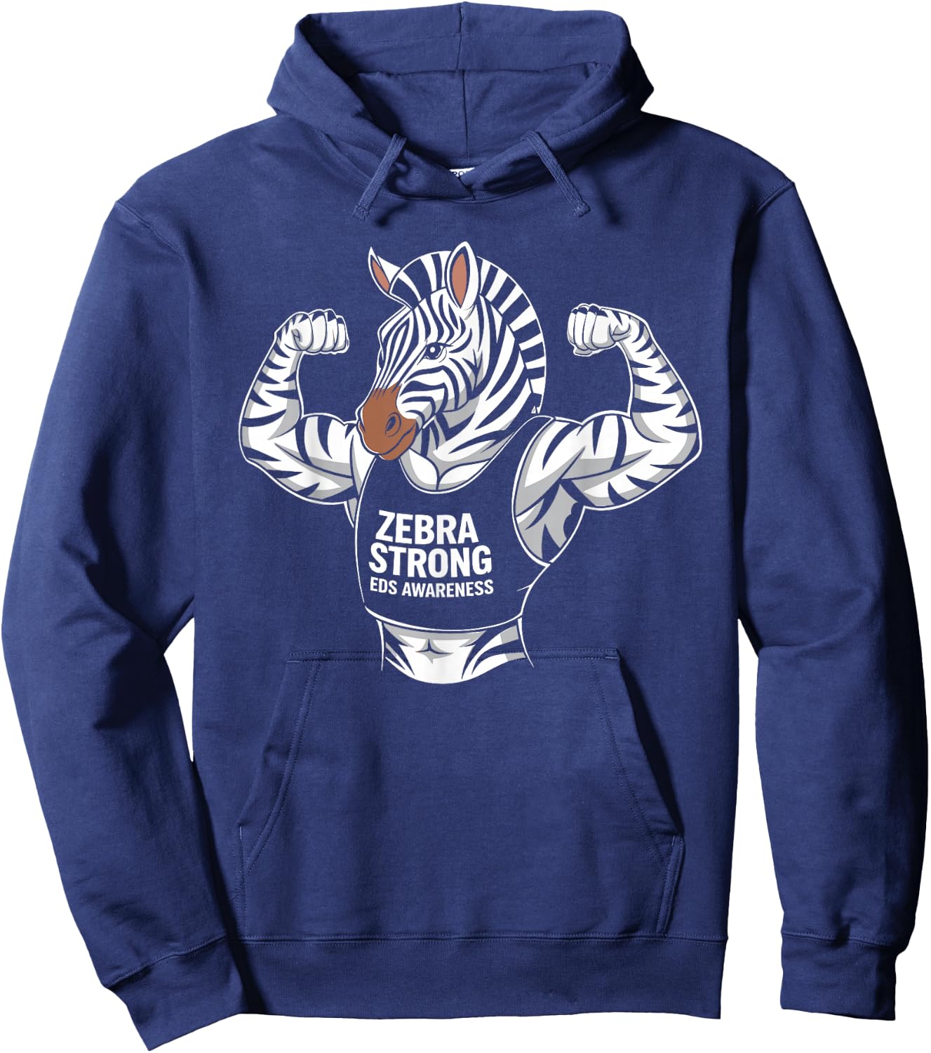 Zebra Strong EDS Awareness Ehlers Danlos Syndrome Hoodie - Hoodie | Navy