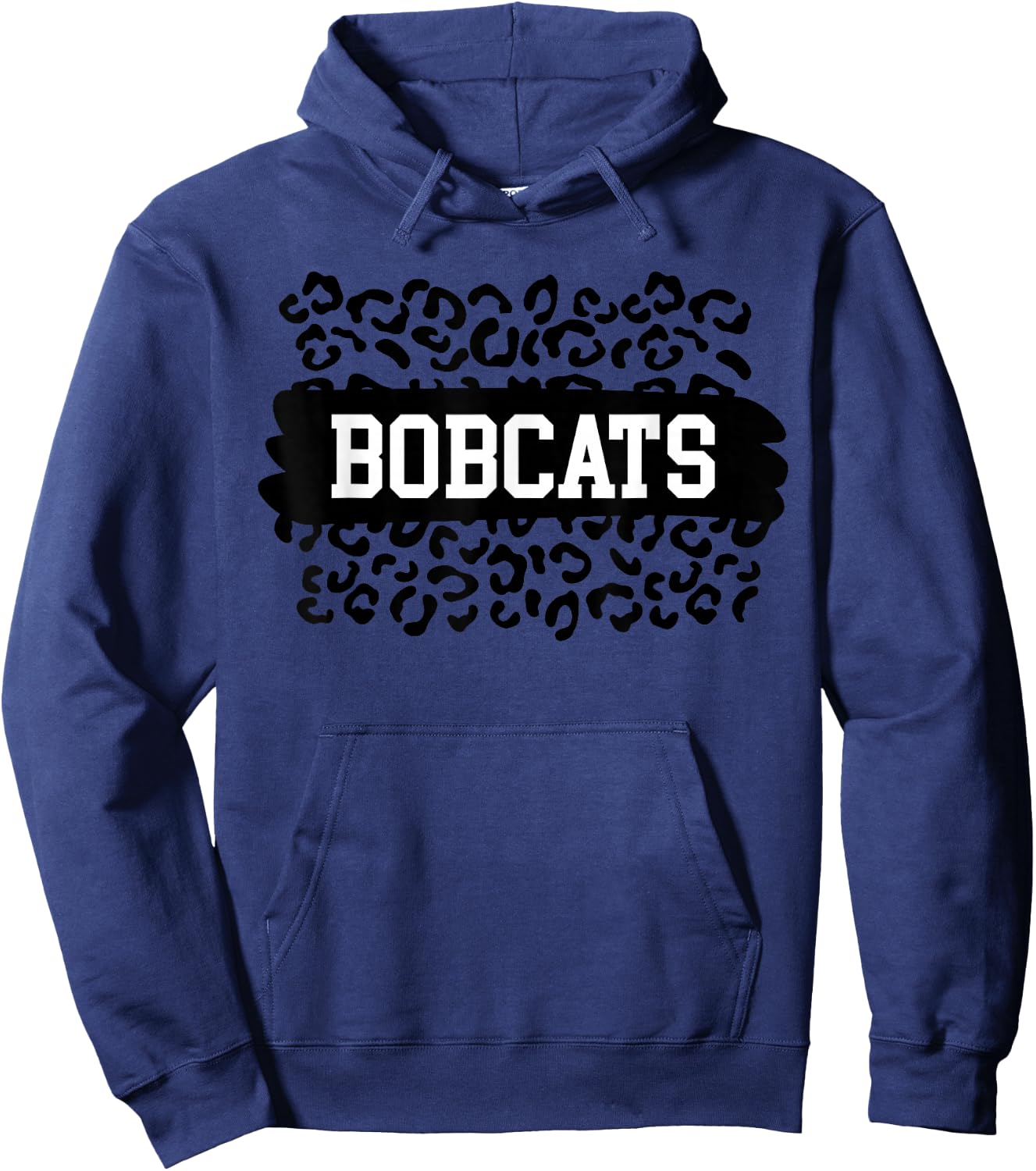 Leopard Bobcats School Spirit Fan Team Back To School Hoodie - Hoodie | Navy