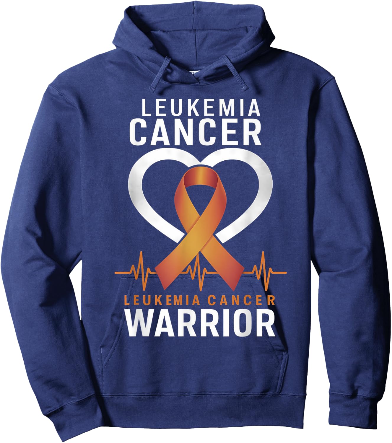 Leukemia Cancer Awareness Leukemia Warrior Orange Ribbon Hoodie - Hoodie | Navy
