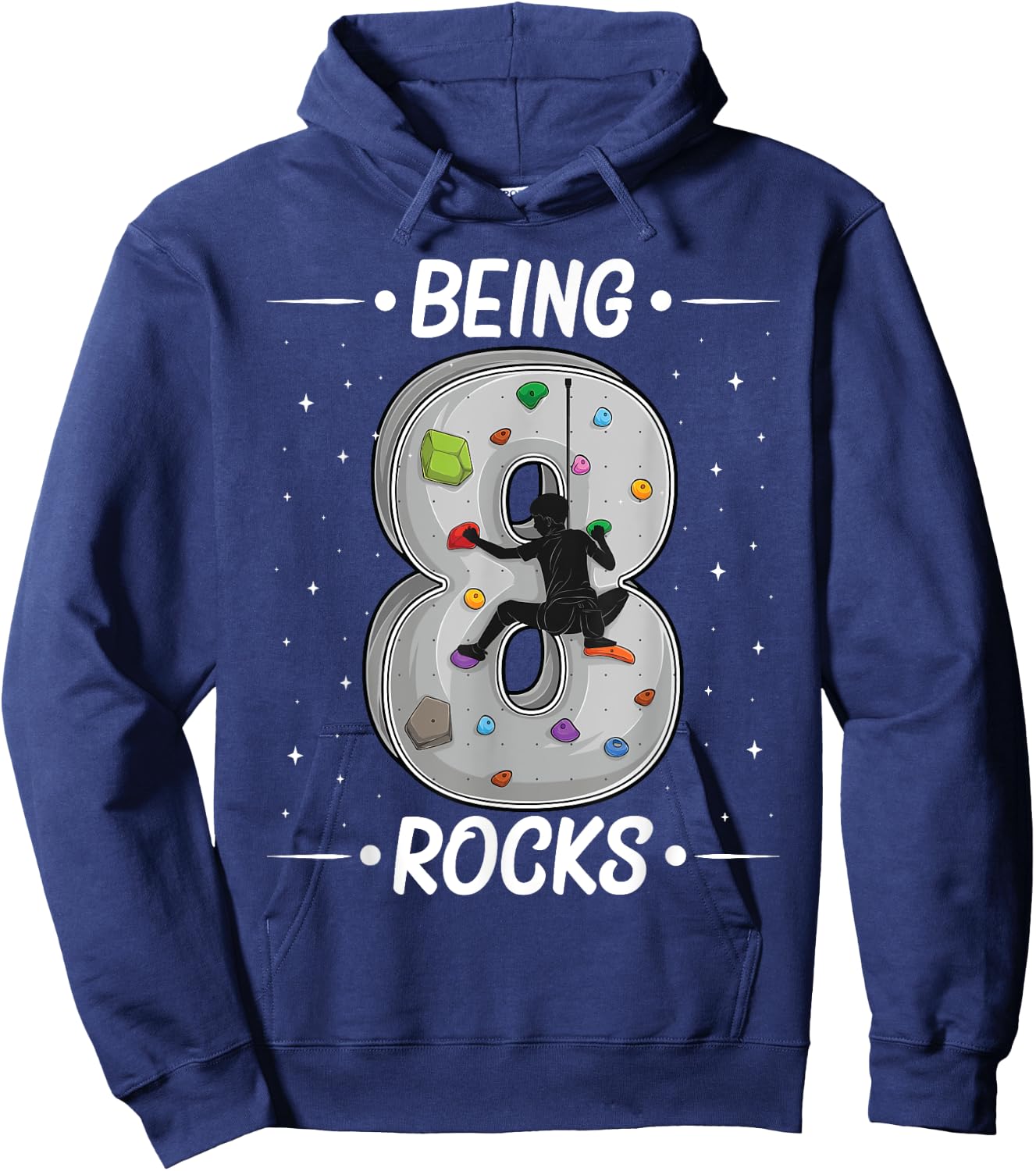 8 year old rock climbing 8th birthday Adventures Climber Hoodie - Hoodie | Navy