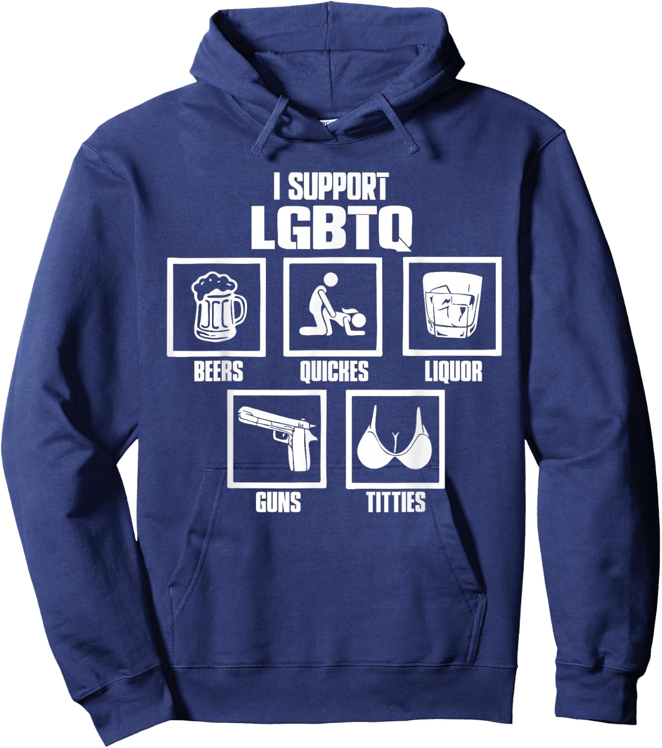 I Support LGBTQ Funny Pride Month Hoodie - Hoodie | Navy