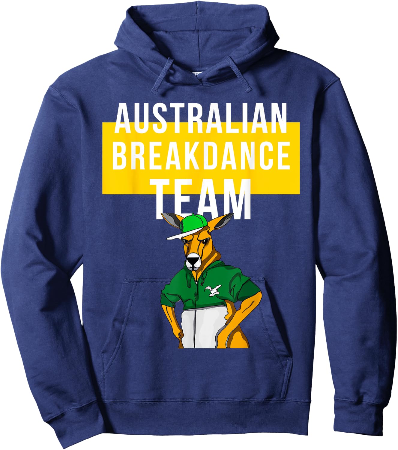 Australian Breakdance Team Costume, Funny Parody, kangaroo Hoodie - Hoodie | Navy