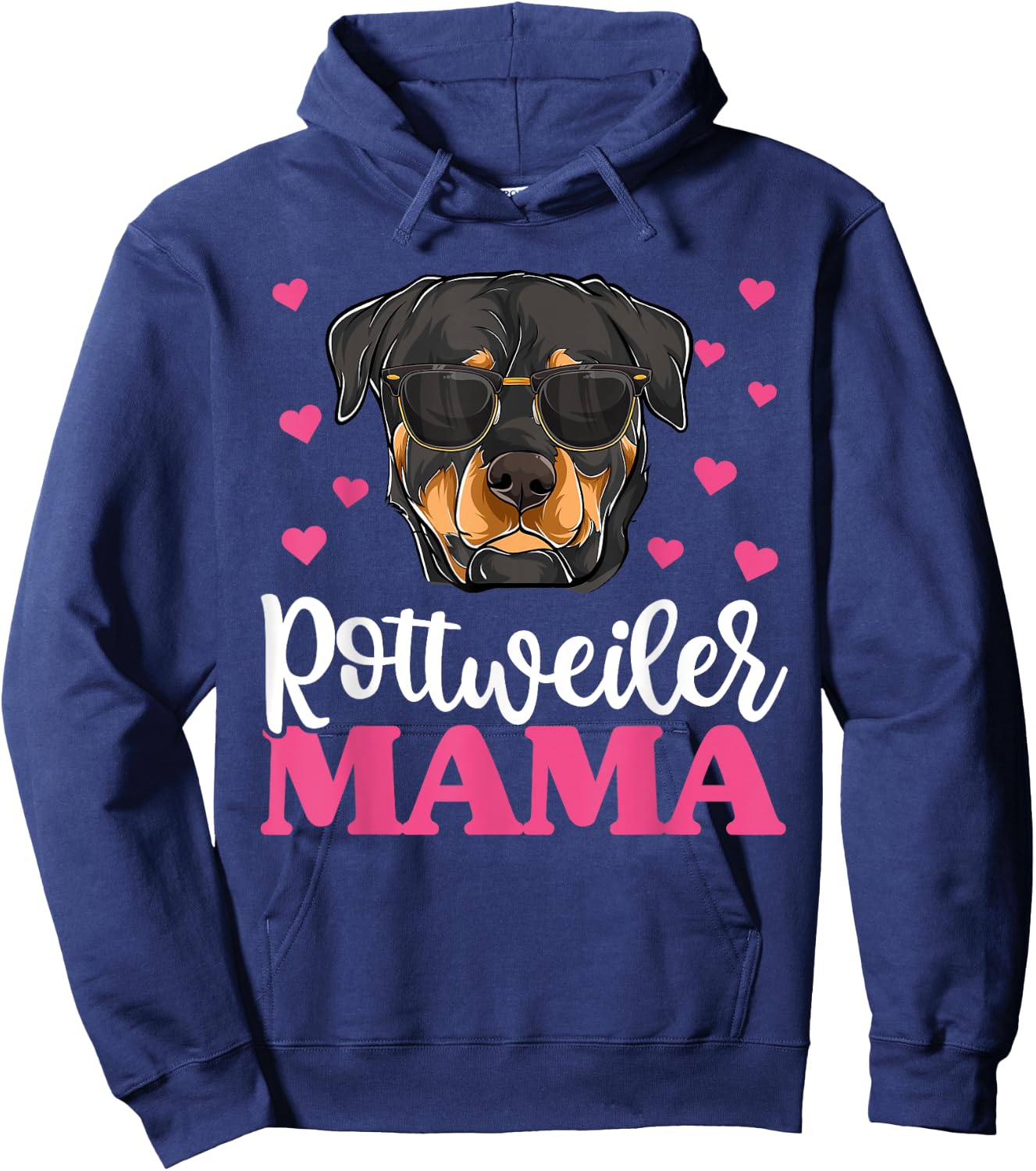 Cute Rottie Rottweiler Mama Shirt, Mothers Day Dog Mom Women Hoodie - Hoodie | Navy