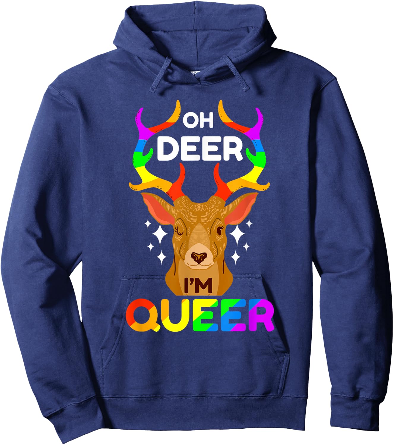 Oh Deer I'm Queer Hoodie - Hoodie | Navy