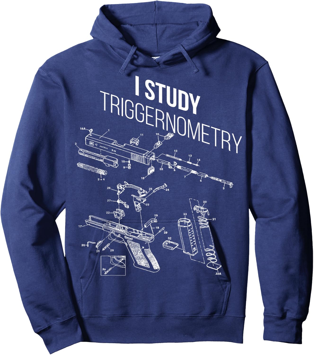 Meach's Military Memorabilia Men's Black Modern Letter Print Hoodie - Hoodie | Navy