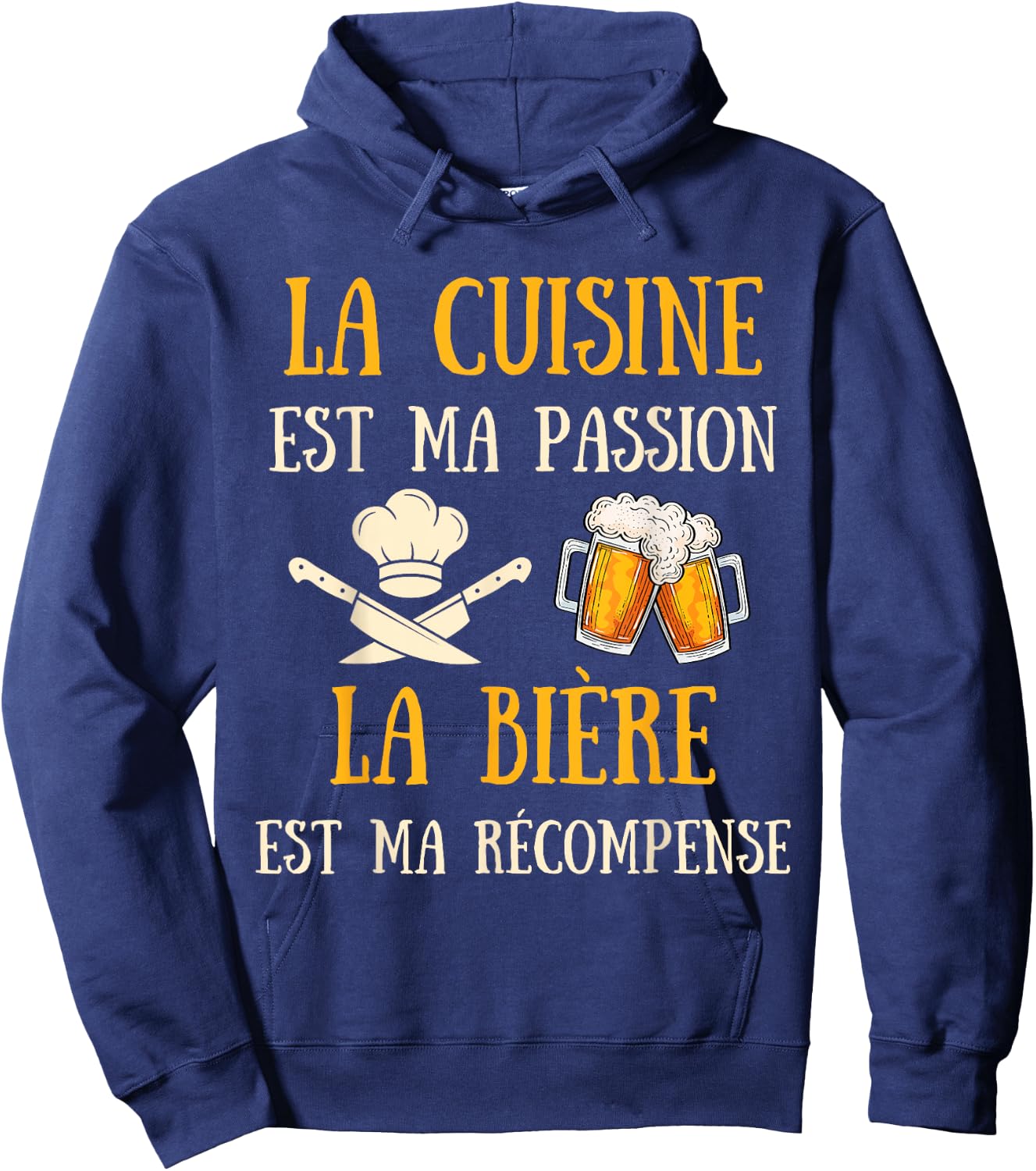 Men's Kitchen Humour Gift Chef Chef Beer Hoodie - Hoodie | Navy