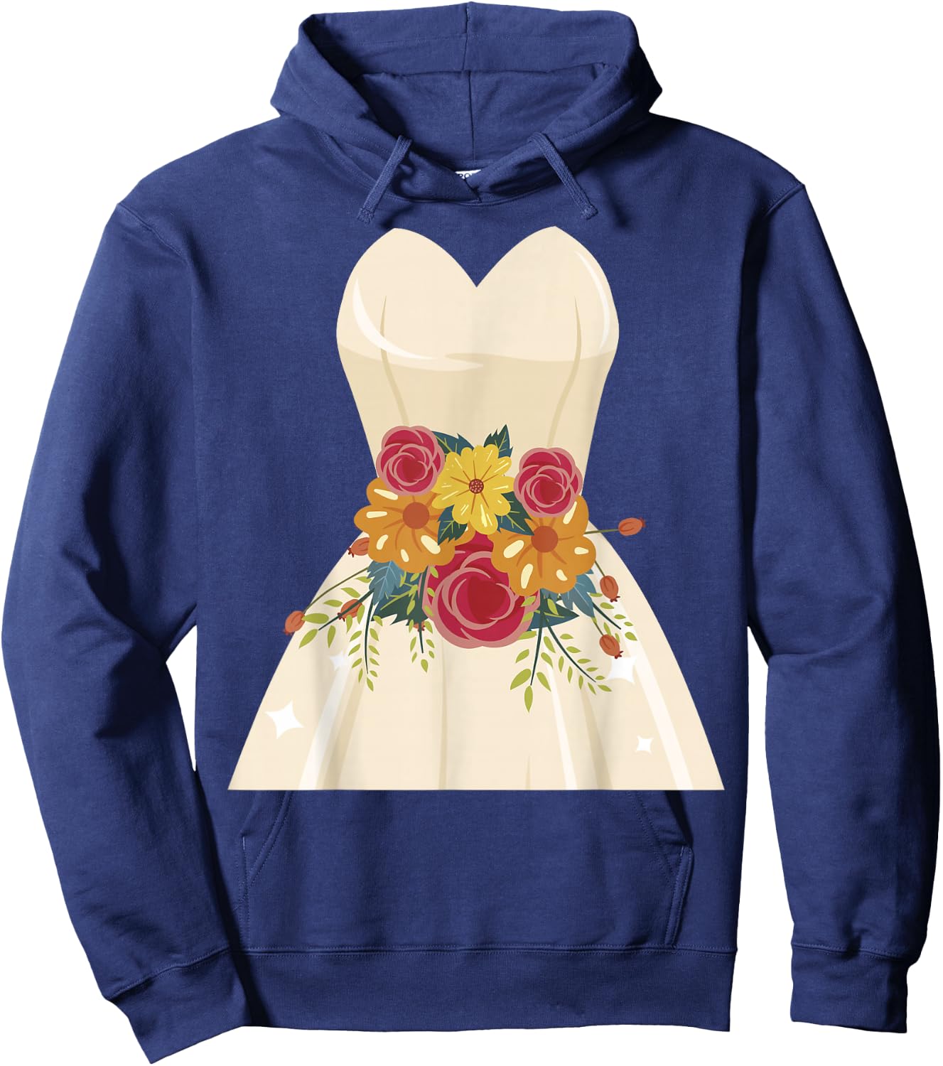 Simple Wedding Dress Gift Bridal Showers gift Hoodie - Hoodie | Navy
