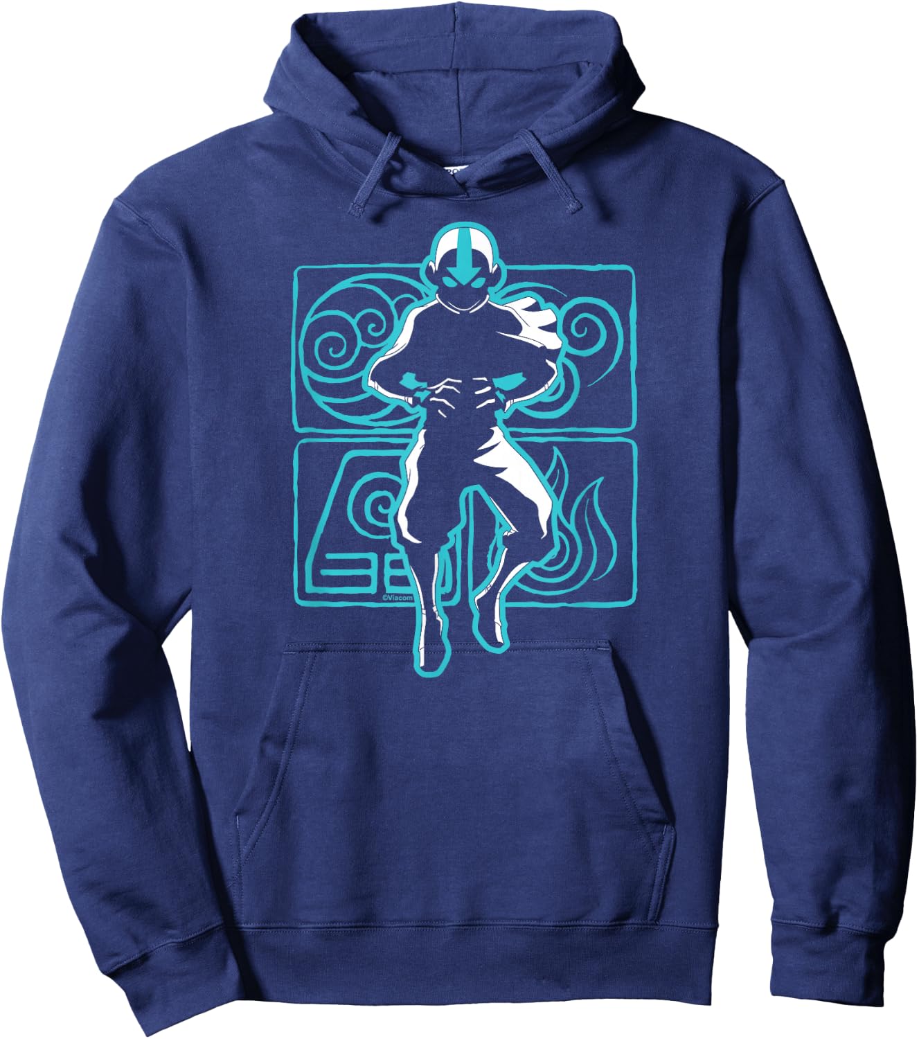 Avatar The Last Airbender - Aang Fire Air Earth Water Hoodie - Hoodie | Navy