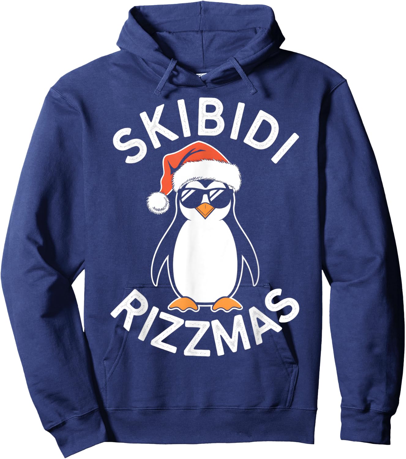 Skibidi Rizzmas Funny Christmas Christmas Season Penguin Hoodie - Hoodie | Navy