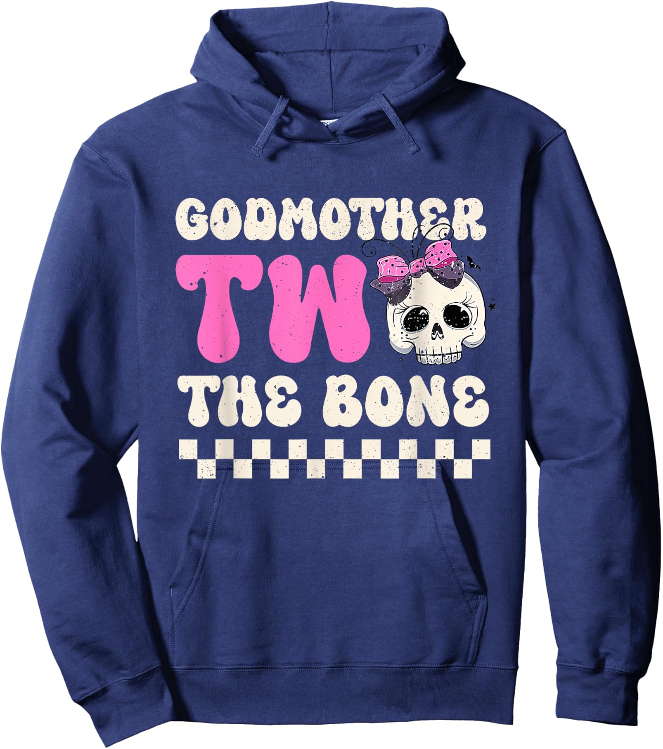 Godmother Two The Bone Halloween 2nd Birthday Girl Family Hoodie - Hoodie | Navy