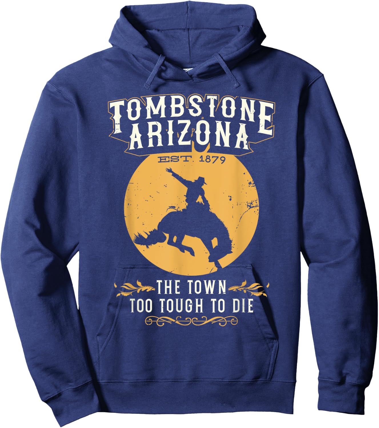 Retro Tombstone Arizona Wild West Vintage Horse Sunset Horse Hoodie - Hoodie | Navy