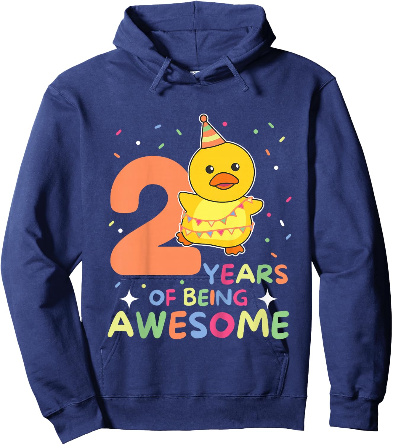 2nd Birthday Duck for Children Two Years Old Hoodie - Hoodie | Navy
