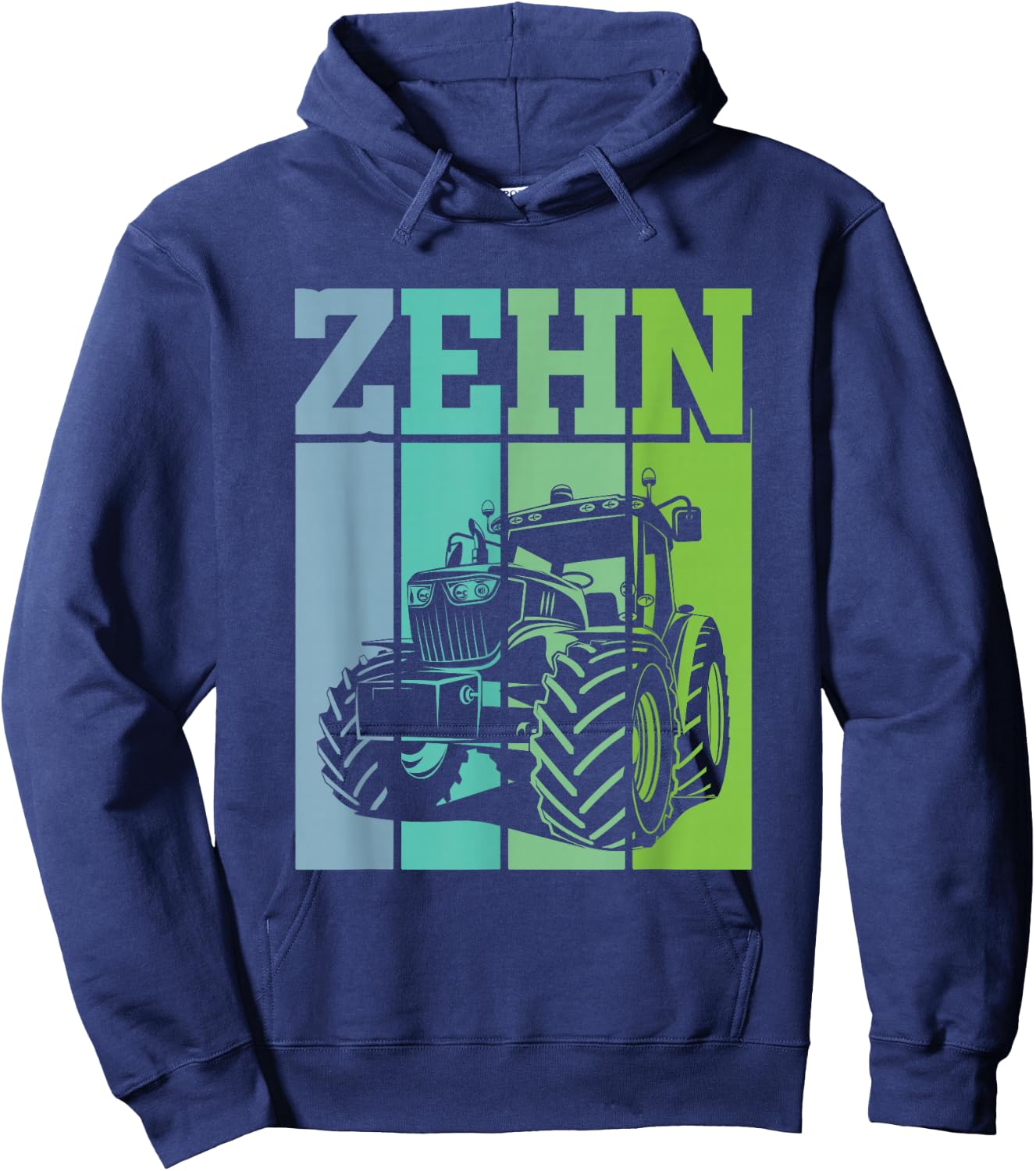 Children's Birthday 10 Years 10th Birthday Tractor , black Hoodie - Hoodie | Navy