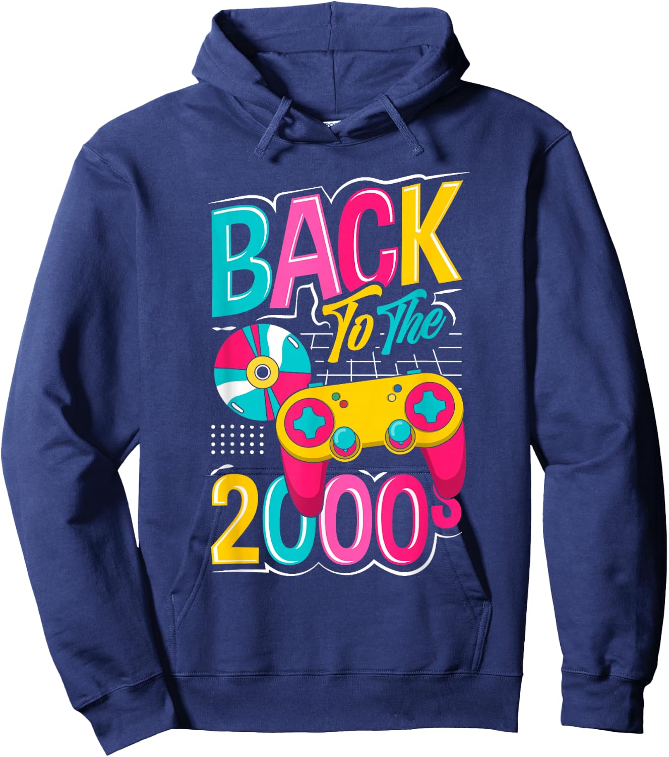 Back to the 2000s Vintage Two Thousand Retro 00s , black Hoodie - Hoodie | Navy