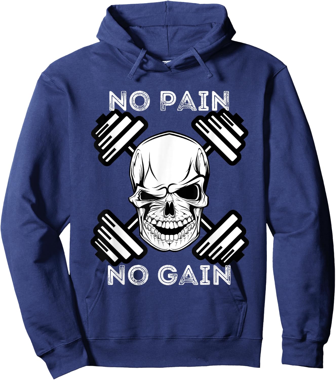 No Pain No Gain - Powerlifting Workout Gym Weightlifting Hoodie - Hoodie | Navy