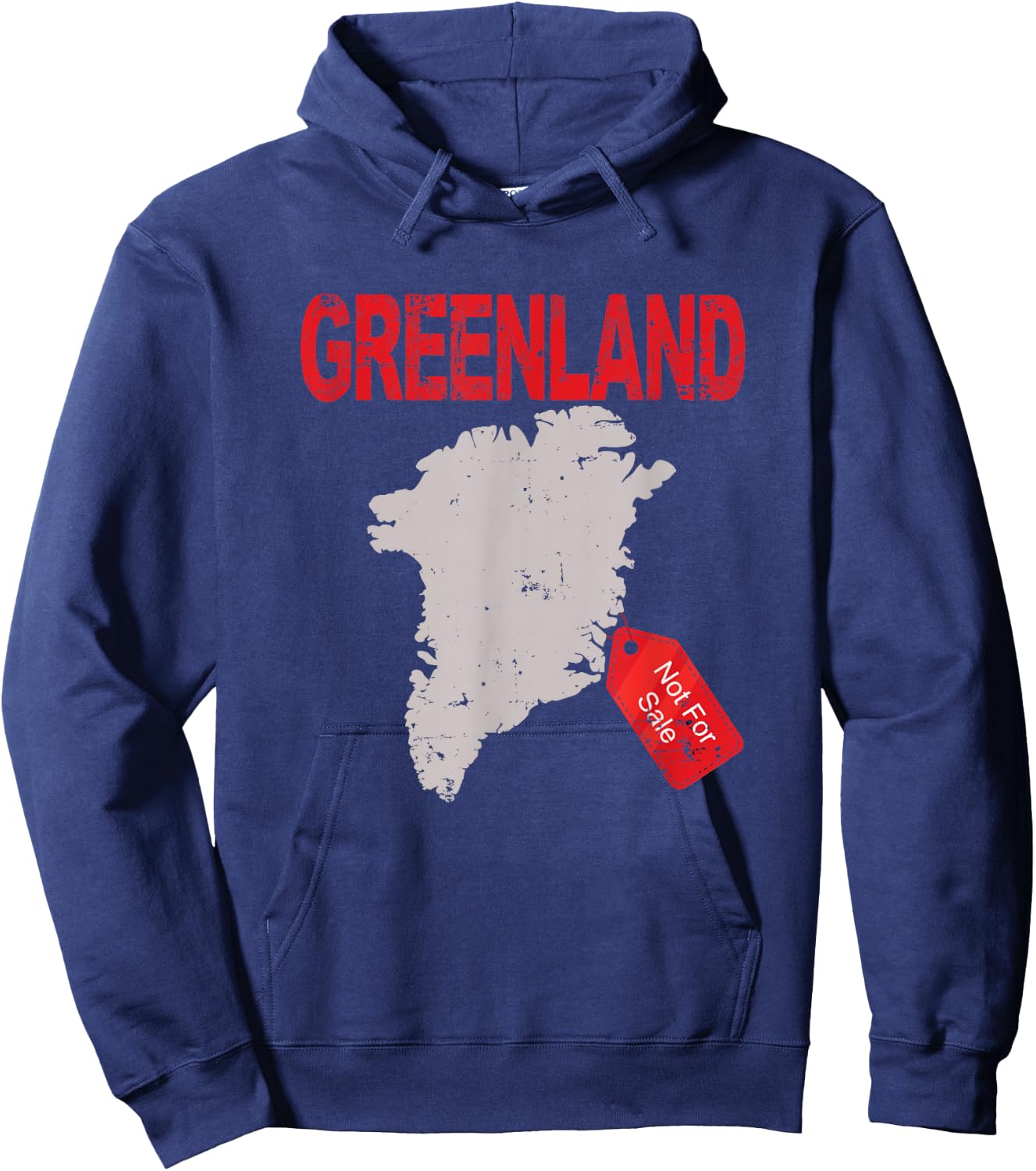 Greenland Is Not For Sale Funny Anti Trump , black Hoodie - Hoodie | Navy