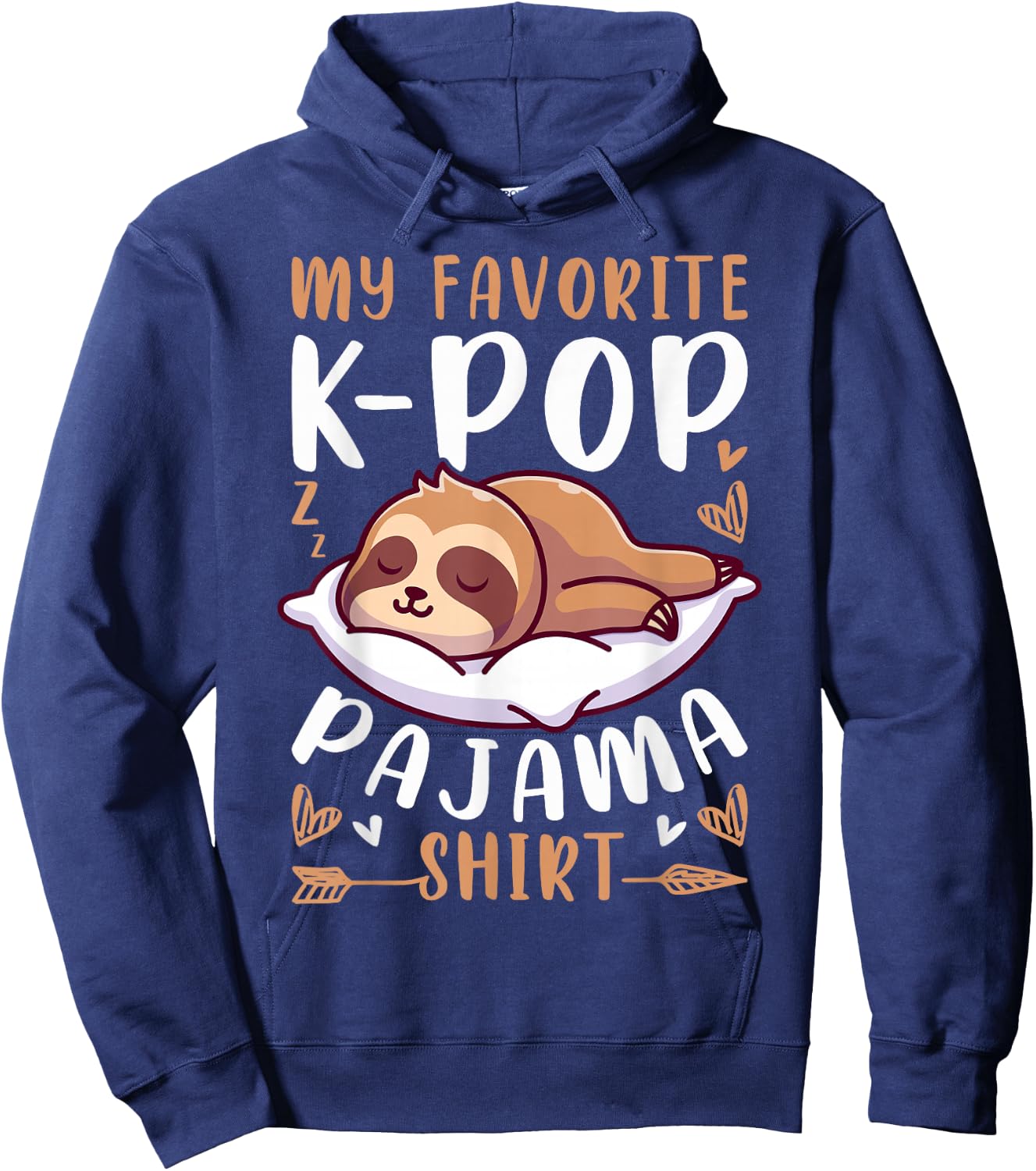 K-Pop Music Sleep Sloth K-Pop Pyjama , black Hoodie - Hoodie | Navy