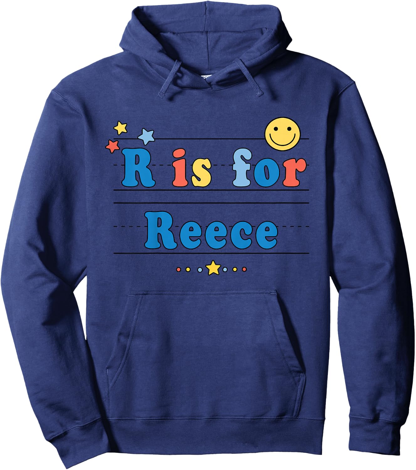 Kids Reece Name Shirt Alphabet R is for Reece Hoodie - Hoodie | Navy
