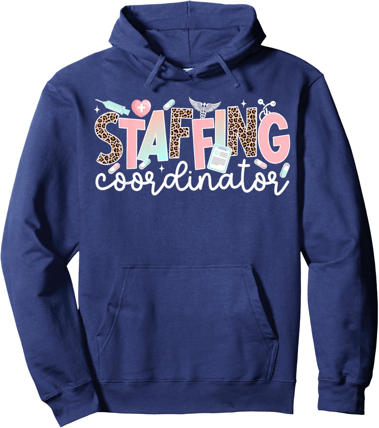 Staffing Coordinator Leopard Staffing Coordinators Hoodie - Hoodie | Navy