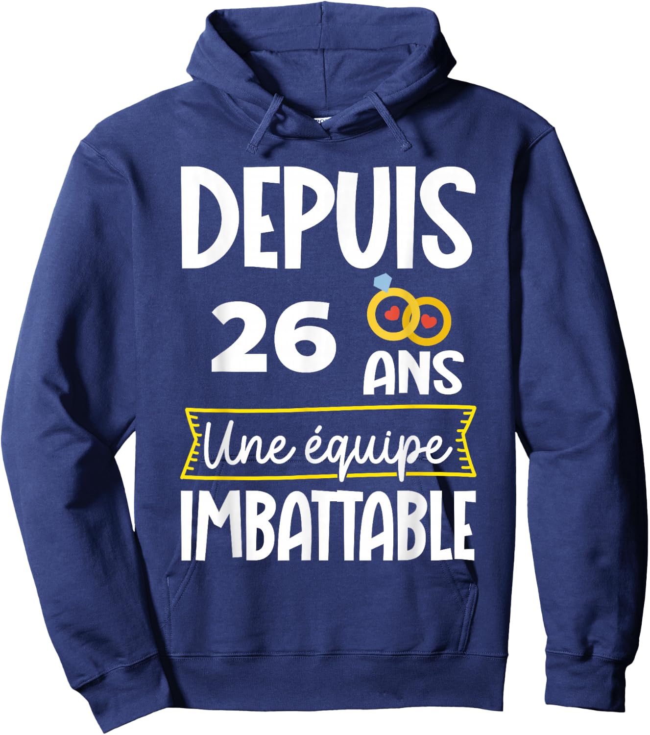 26th Wedding Anniversary 26th Wedding Anniversary for Couple , Black, S Hoodie - Hoodie | Navy