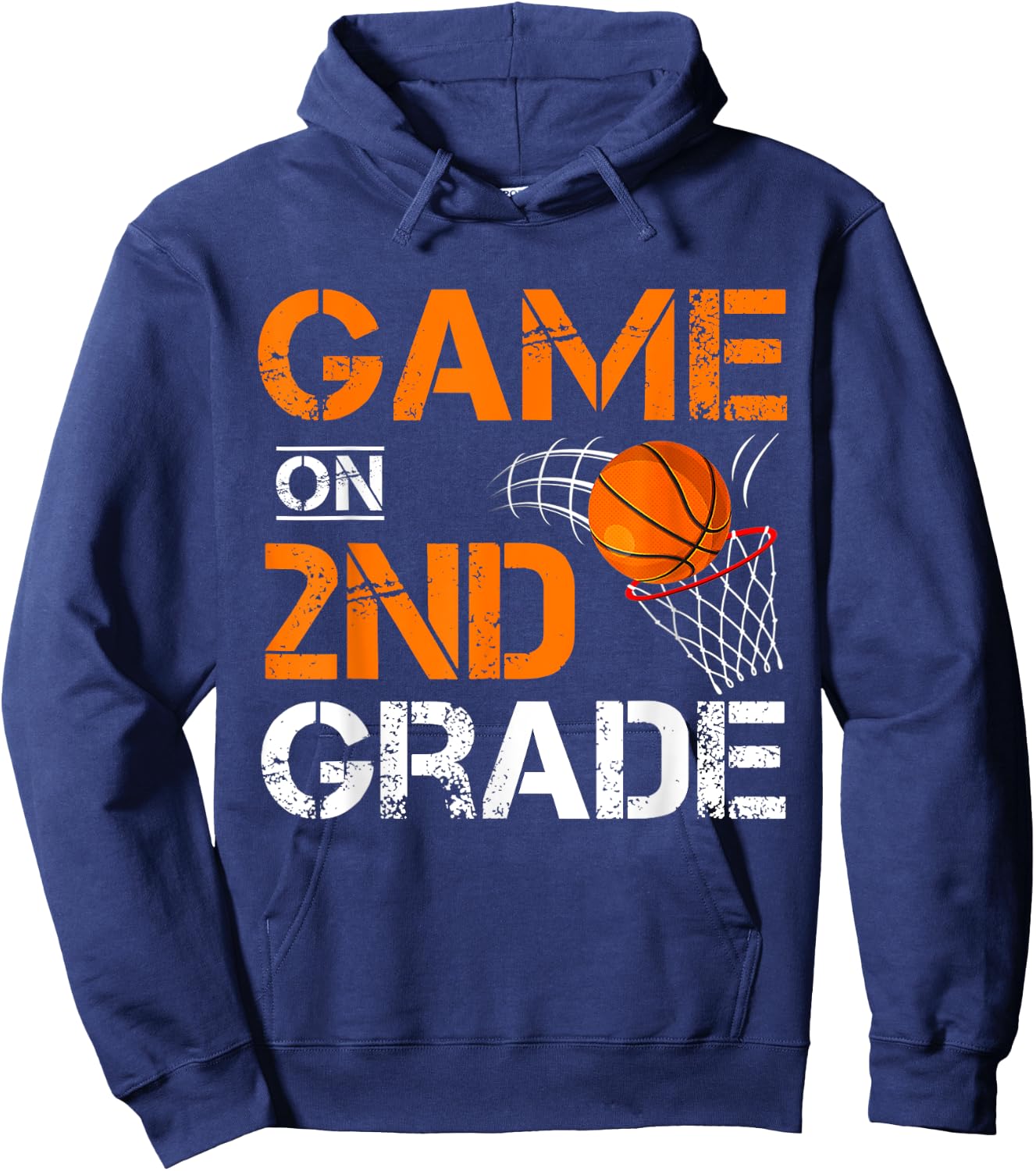 Funny Games On Second Grade Basketball First Day of School Hoodie - Hoodie | Navy