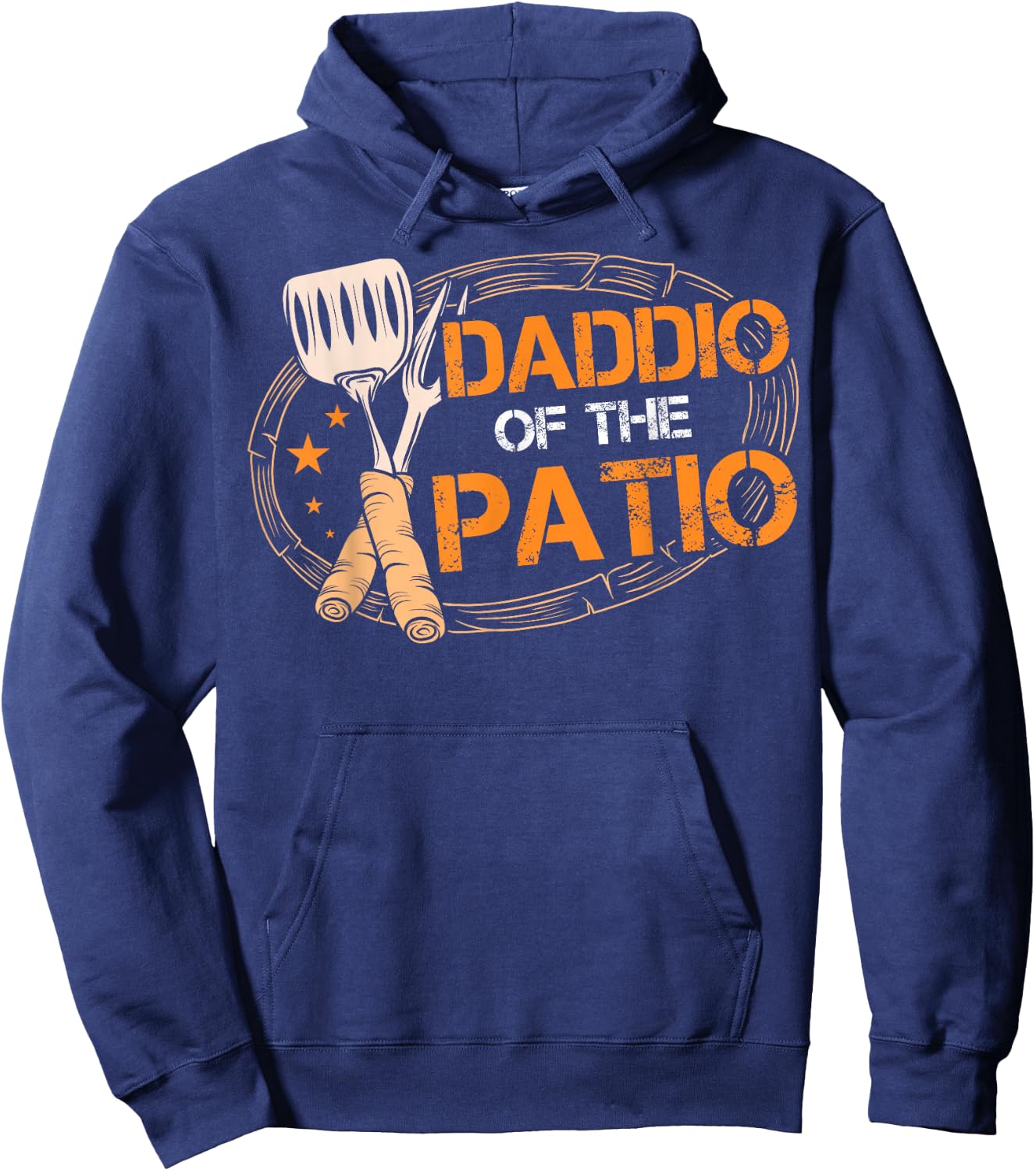 Daddio Of The Patio Grilling Sausage BBQ Barbecue Top Grill Hoodie - Hoodie | Navy