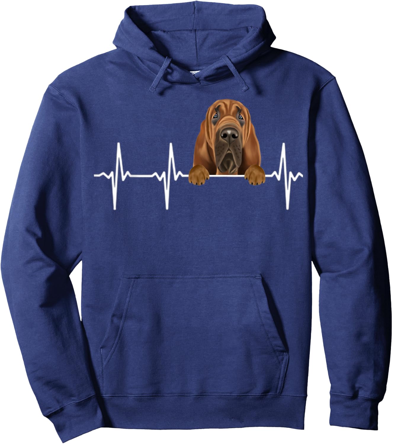 Funny Dog Heartbeat For Bloodhound Lovers Men Women Kids Hoodie - Hoodie | Navy