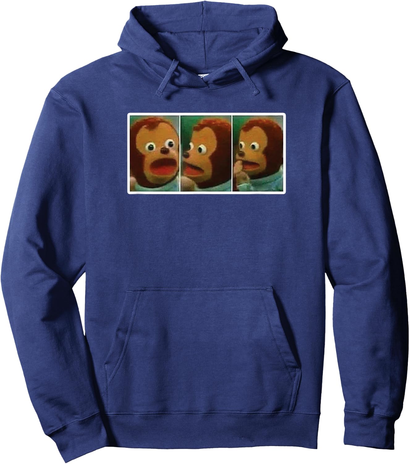 Surprised Monkey Puppet Meme Hoodie - Hoodie | Navy