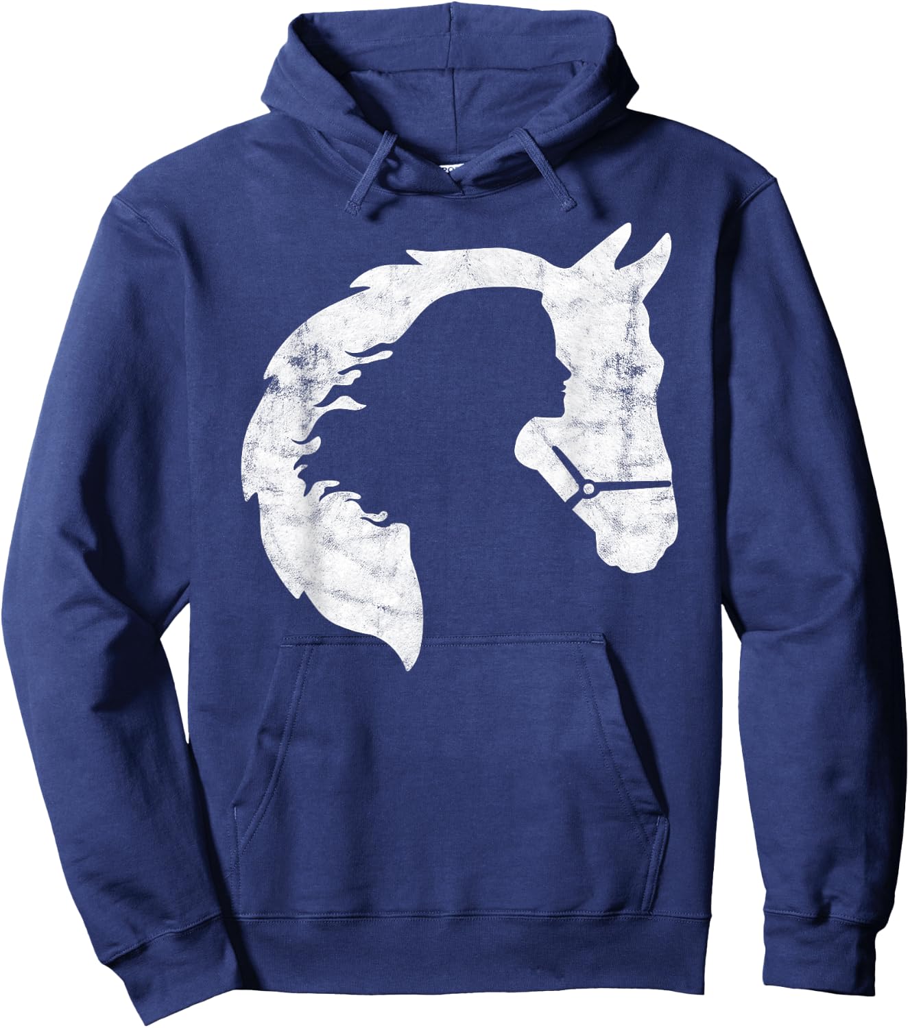 Retro Horse Young Woman With Horse Love Horse Silhouette Hoodie - Hoodie | Navy