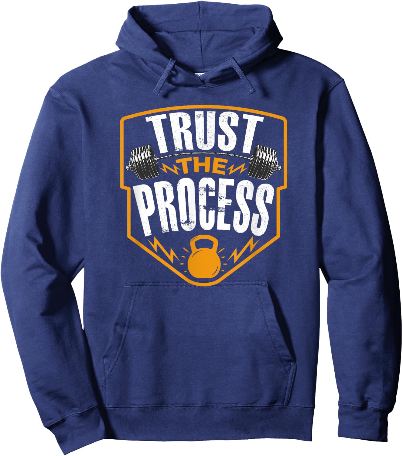 Trust The Process Motivational Quote Gym Workout Graphic Hoodie - Hoodie | Navy