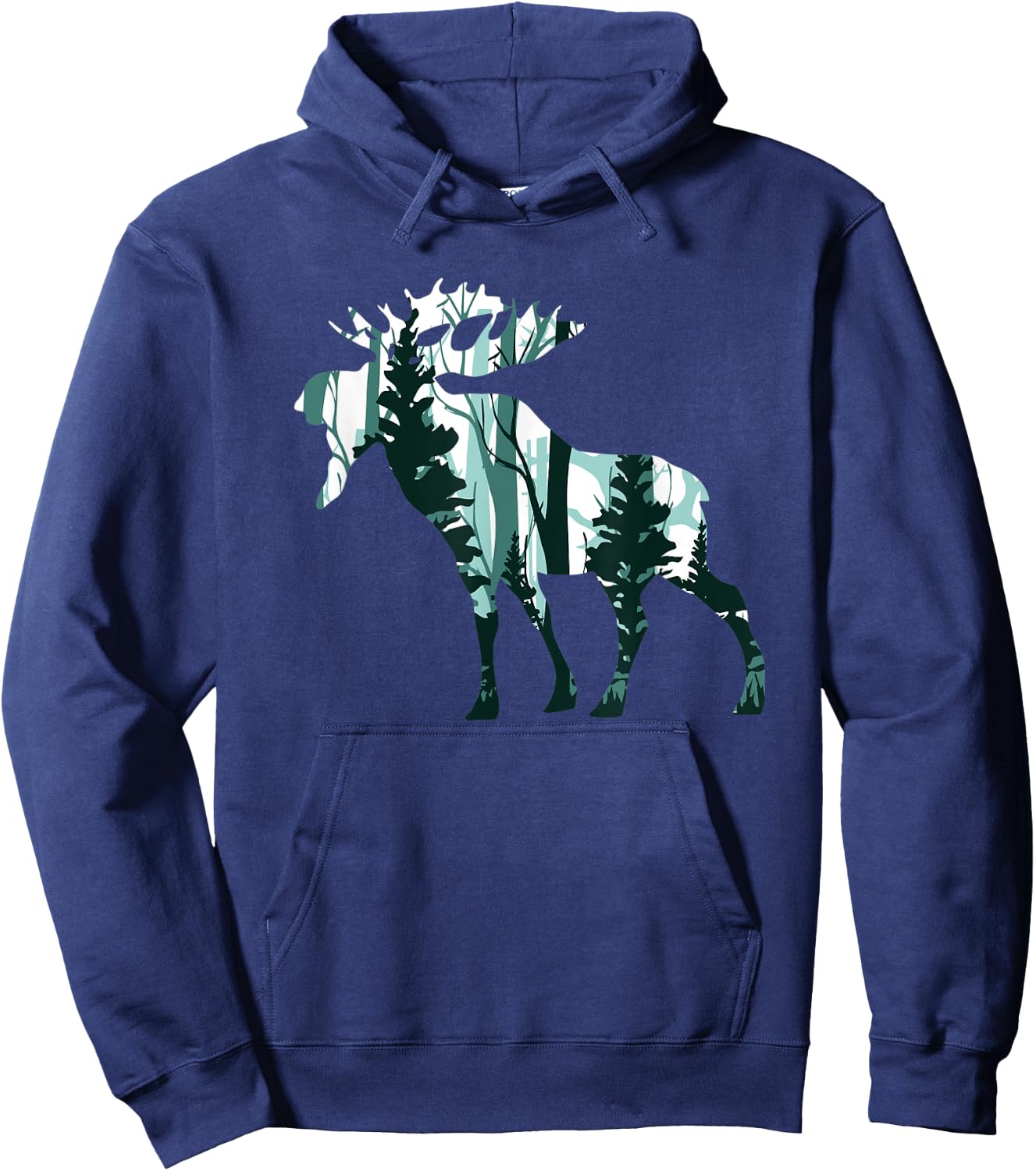 Nature Moose Hunter Gifts Hunting Bull Cow Antler Outdoors Hoodie - Hoodie | Navy