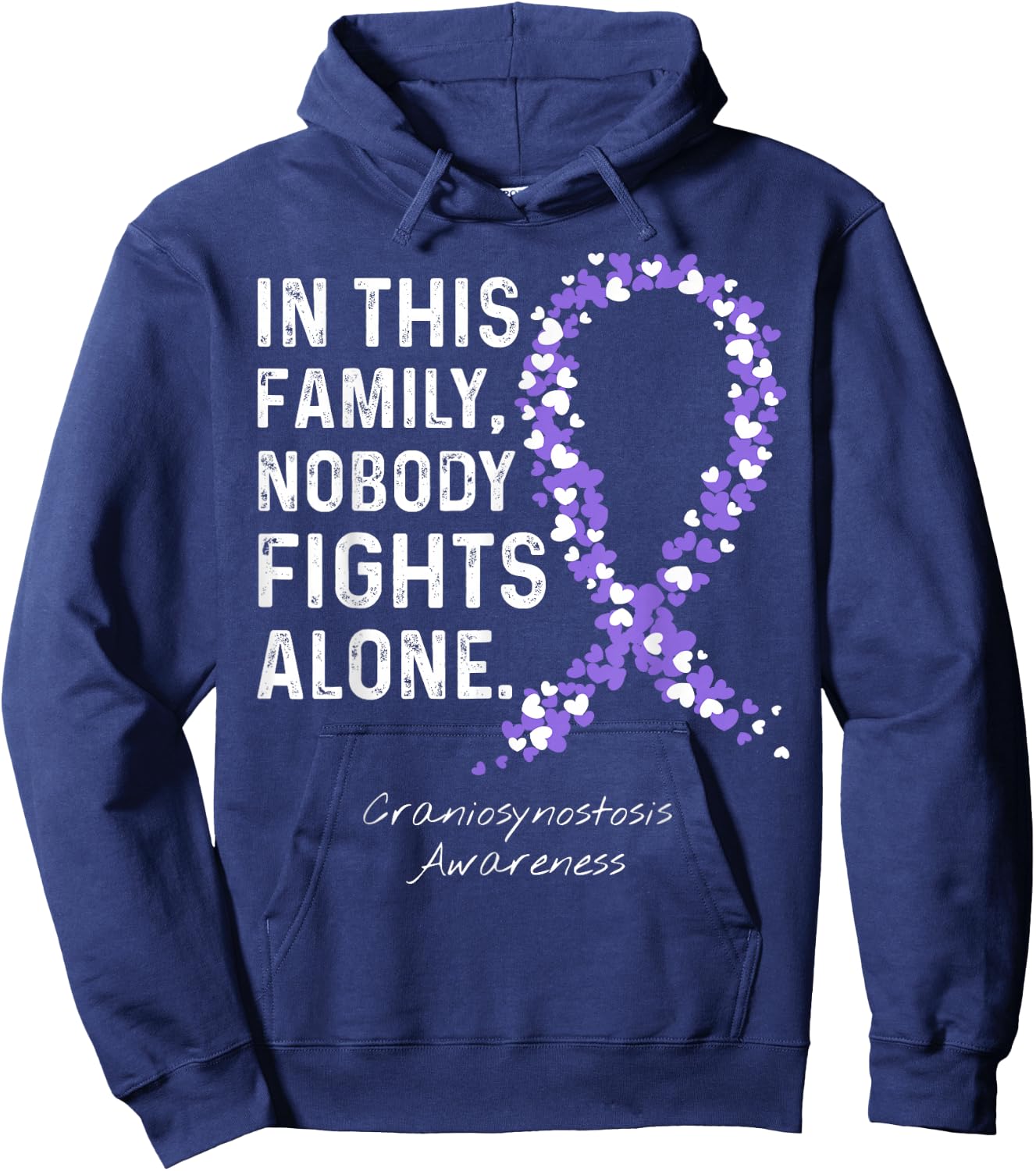In This Family Nobody Fights Alone - Craniosynostosis Hoodie - Hoodie | Navy