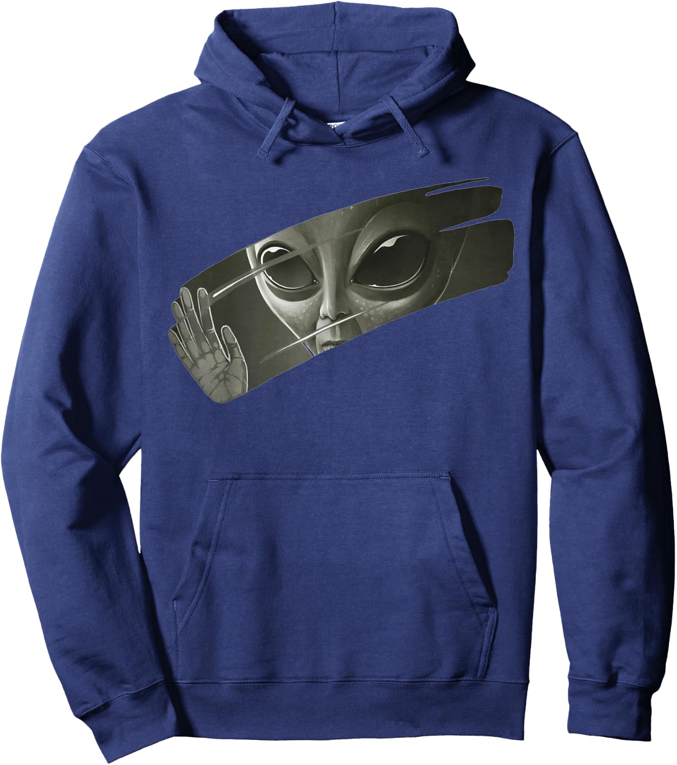 Aliens | Men's Women's Funny Graphic UFO Alien , black Hoodie - Hoodie | Navy