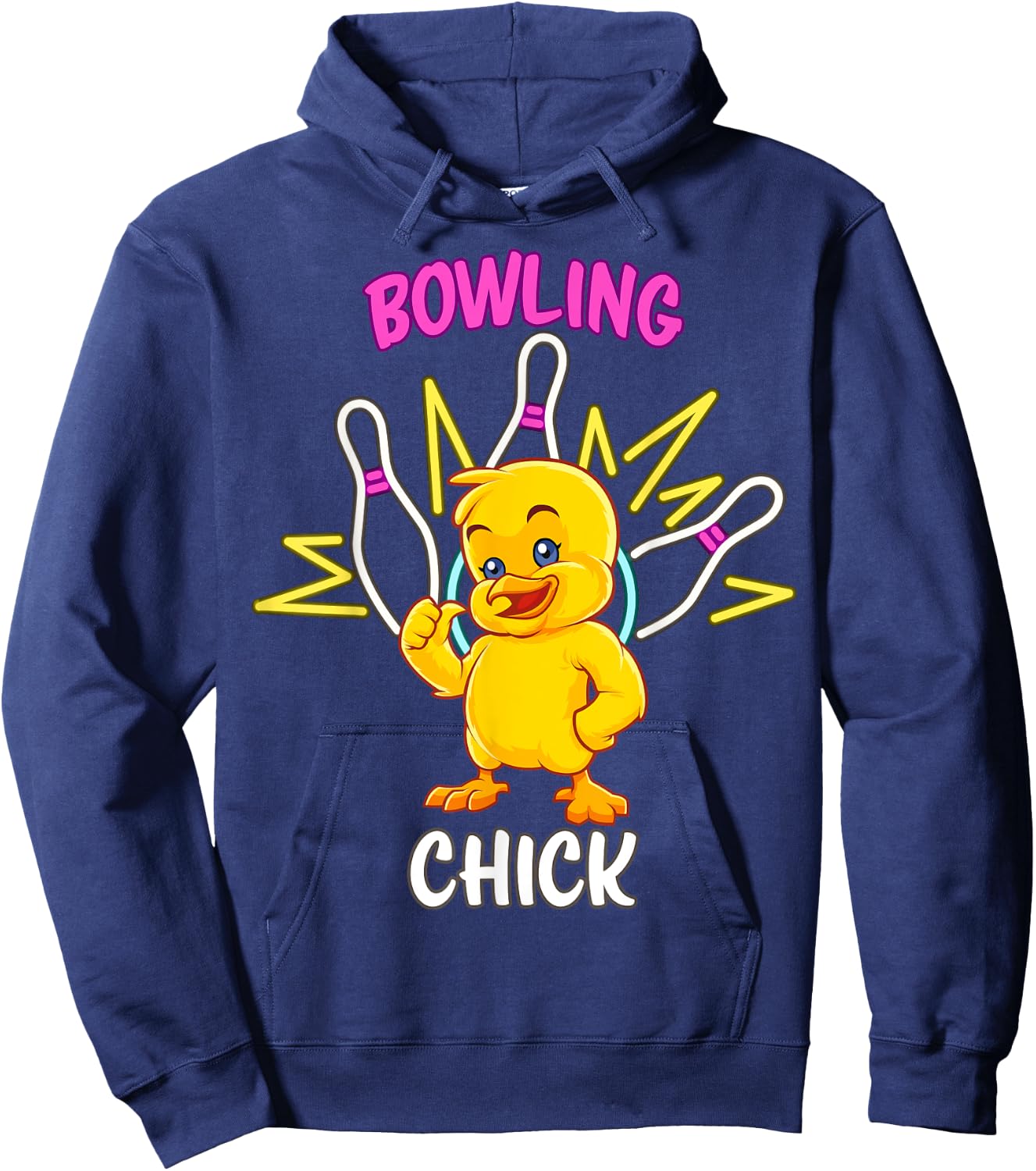 Bowling Chick Funny Chicken Sports Athlete Hoodie - Hoodie | Navy