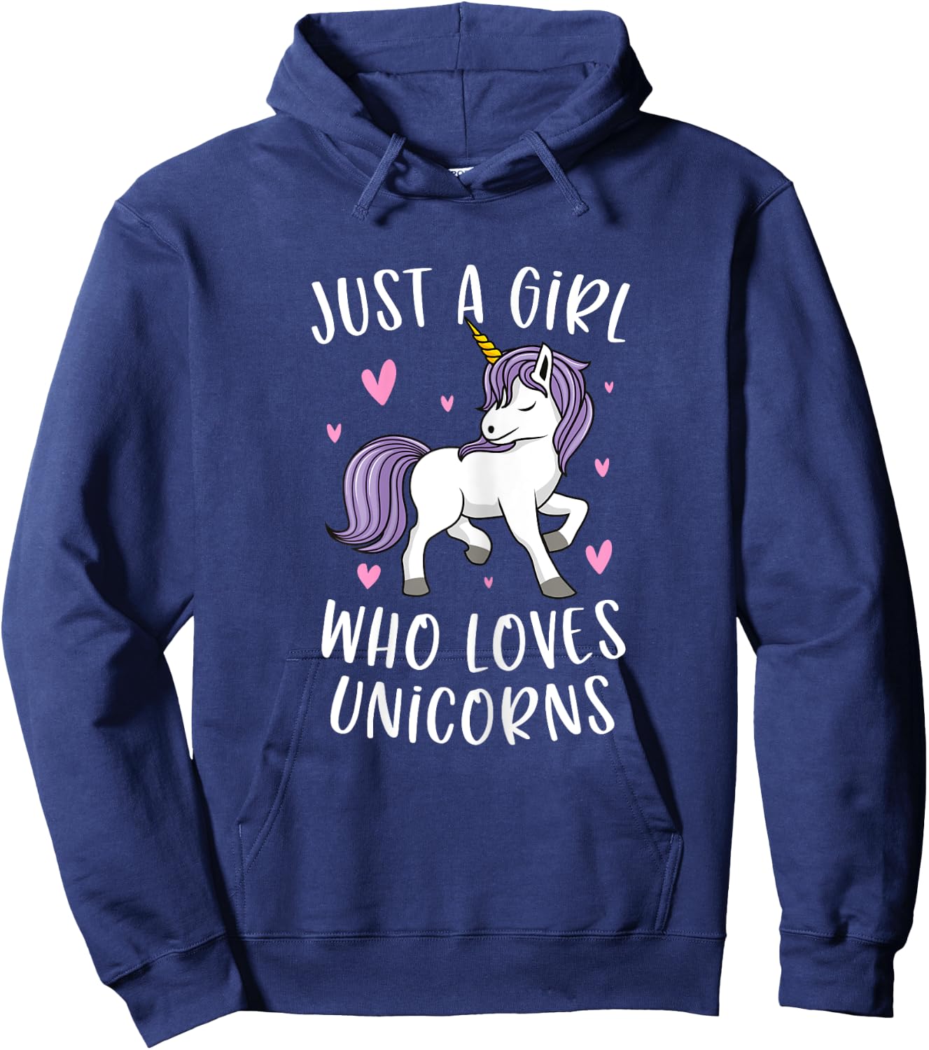 Just A Girl Who Loves Unicorns Funny Unicorn Gifts For Girls Hoodie - Hoodie | Navy