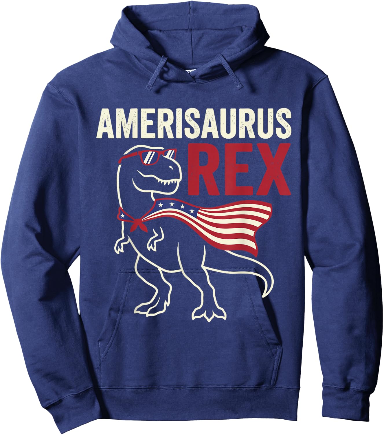 Funny 4th of July Dinosaur Amerisaurus Rex Boys Kids Youth Hoodie - Hoodie | Navy