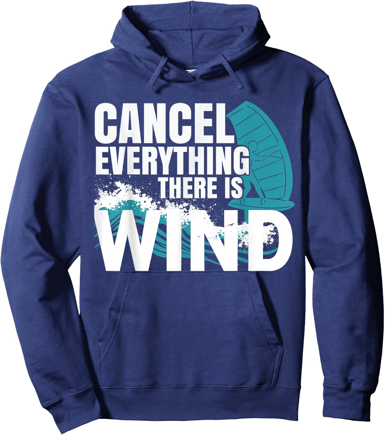 Wing Foil Wingboard , Black, S Hoodie - Hoodie | Navy