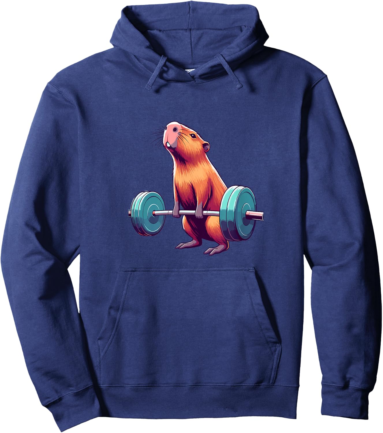 Capybara Deadlift Weightlifting Funny Fitness Workout Hoodie - Hoodie | Navy