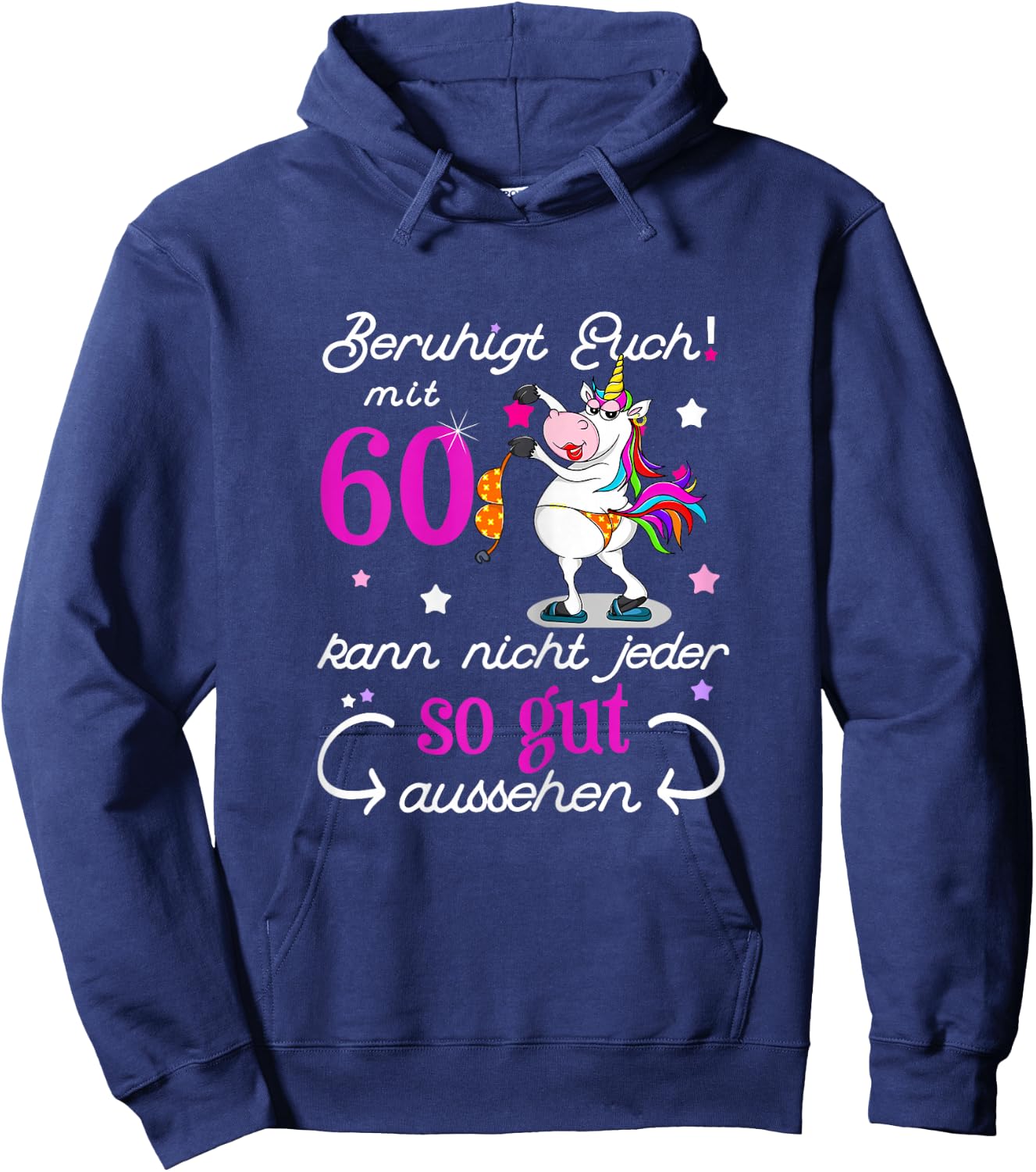 Women's 60th Birthday Vintage 1964 60 Years Gift Woman , black Hoodie - Hoodie | Navy