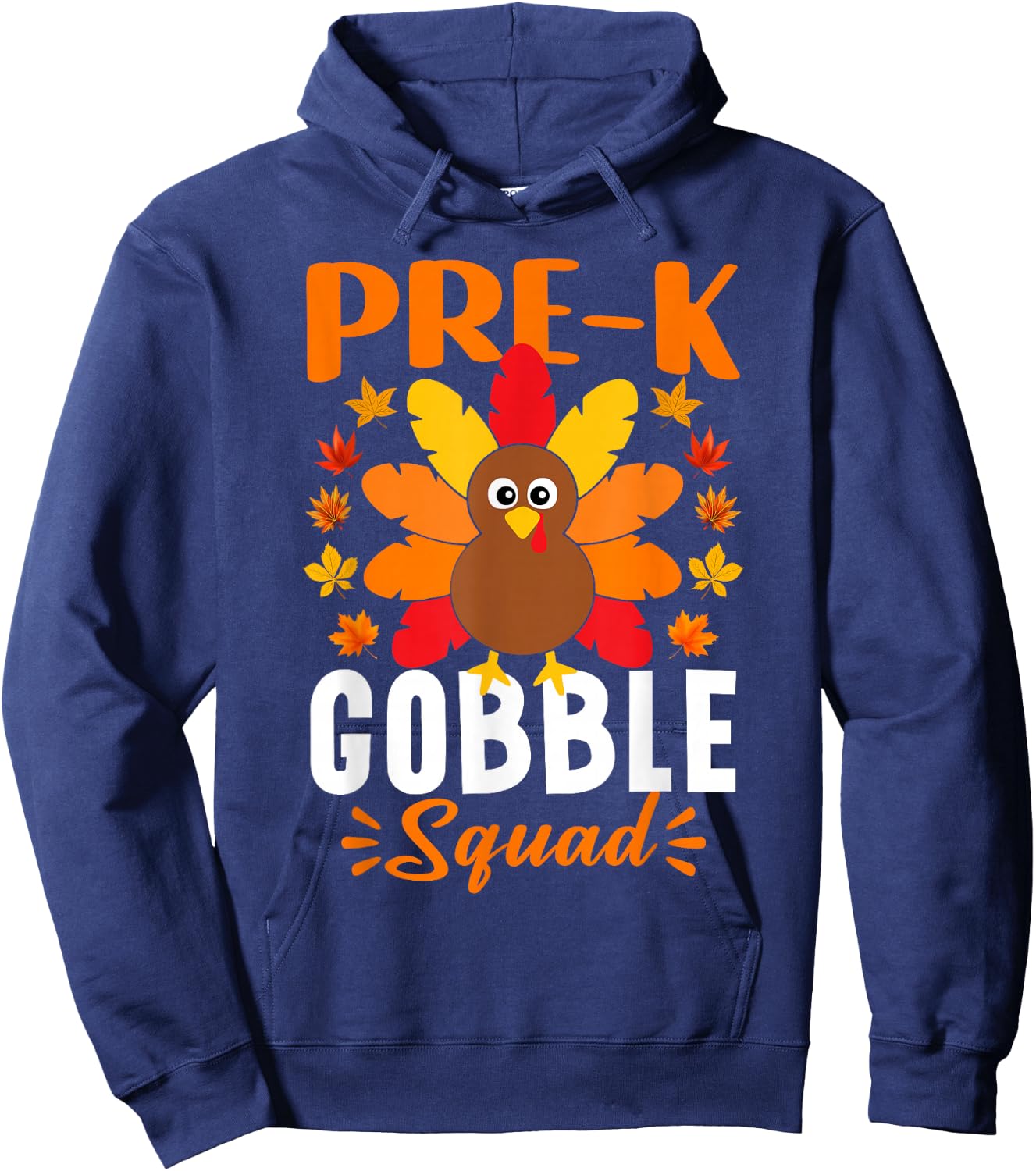 Pre-k Gobble Squad Funny Turkey Thanksgiving Hoodie - Hoodie | Navy
