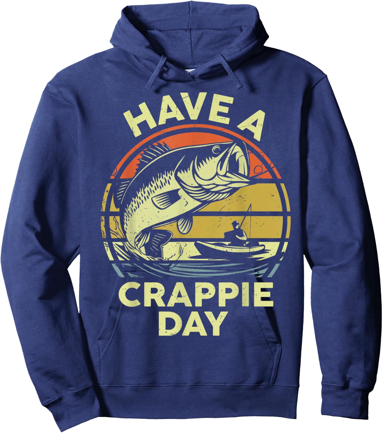 Bass Step Dad Have A Crappie Day Funny Kayak Fishing Father Hoodie - Hoodie | Navy