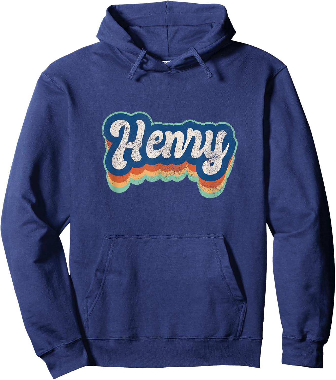 Henry First Name Boy Vintage Style 70s 80s Personalized Hoodie - Hoodie | Navy